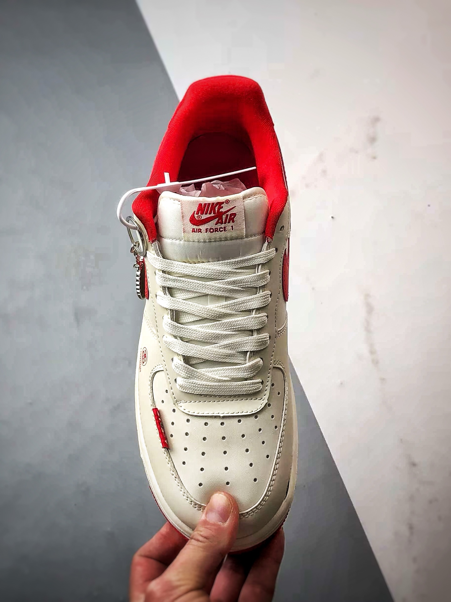 Stussy x Air Force 1 Low 米白红  DF0188-031