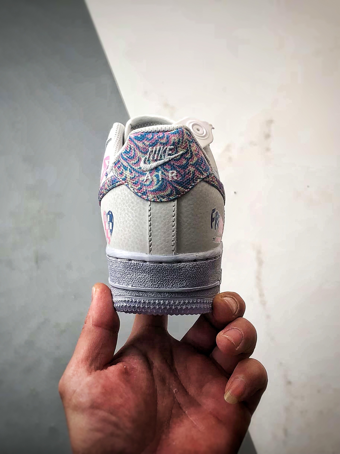 Air Force 1 Low 粉蓝双心手绘涂鸦 CZ0377-002