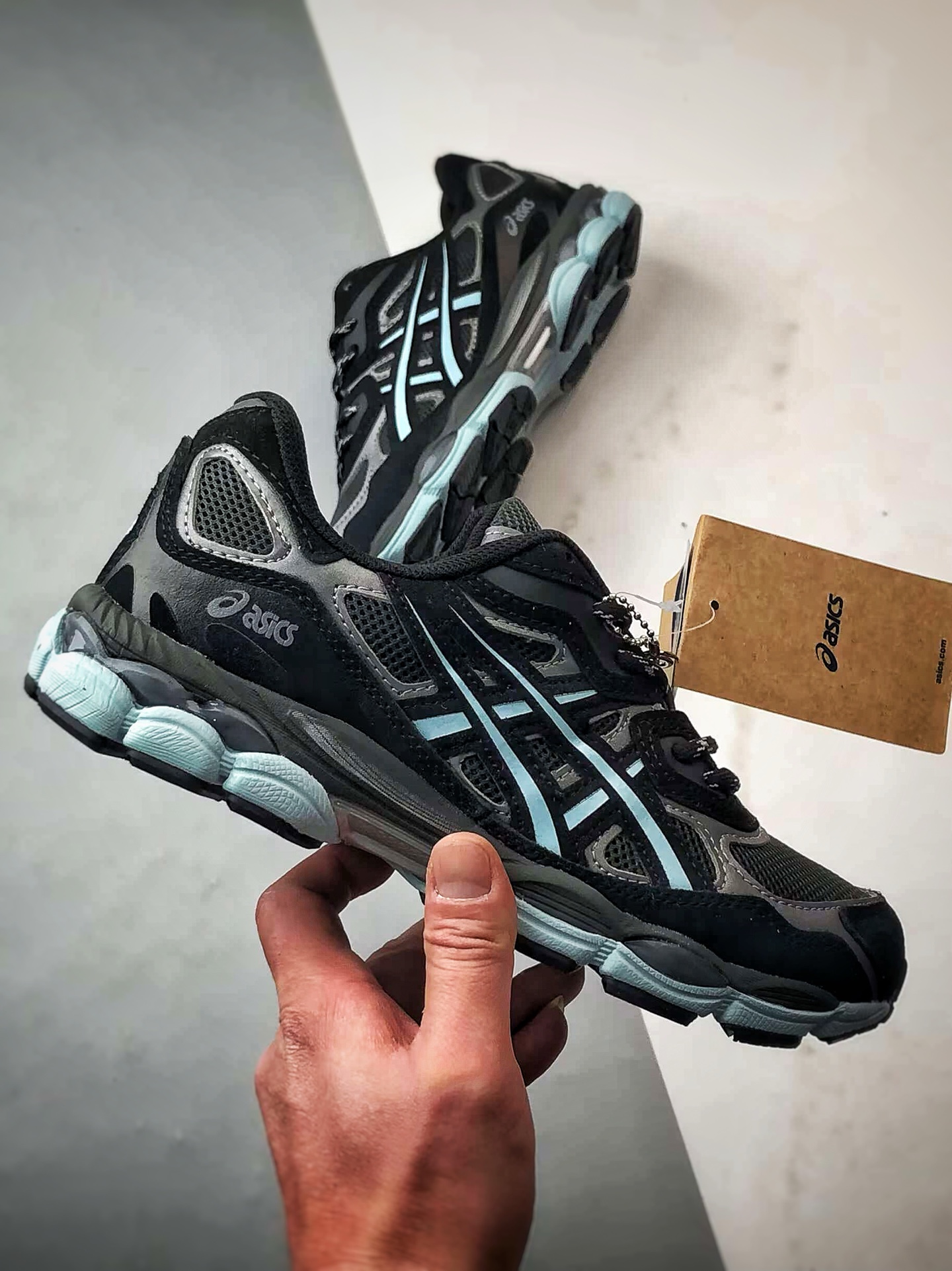 Asics Gel-NYC 复古单品 黑蓝 亚瑟士新款厚底街头运动休闲鞋