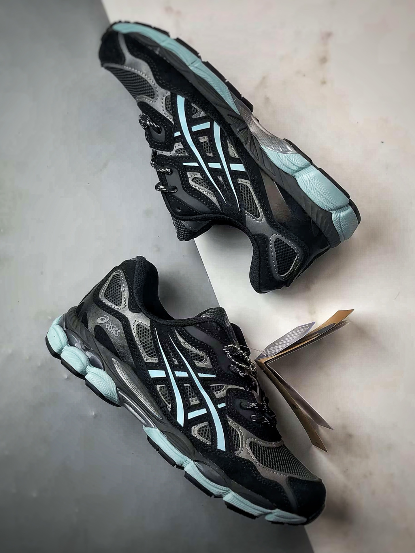 Asics Gel-NYC 复古单品 黑蓝 亚瑟士新款厚底街头运动休闲鞋