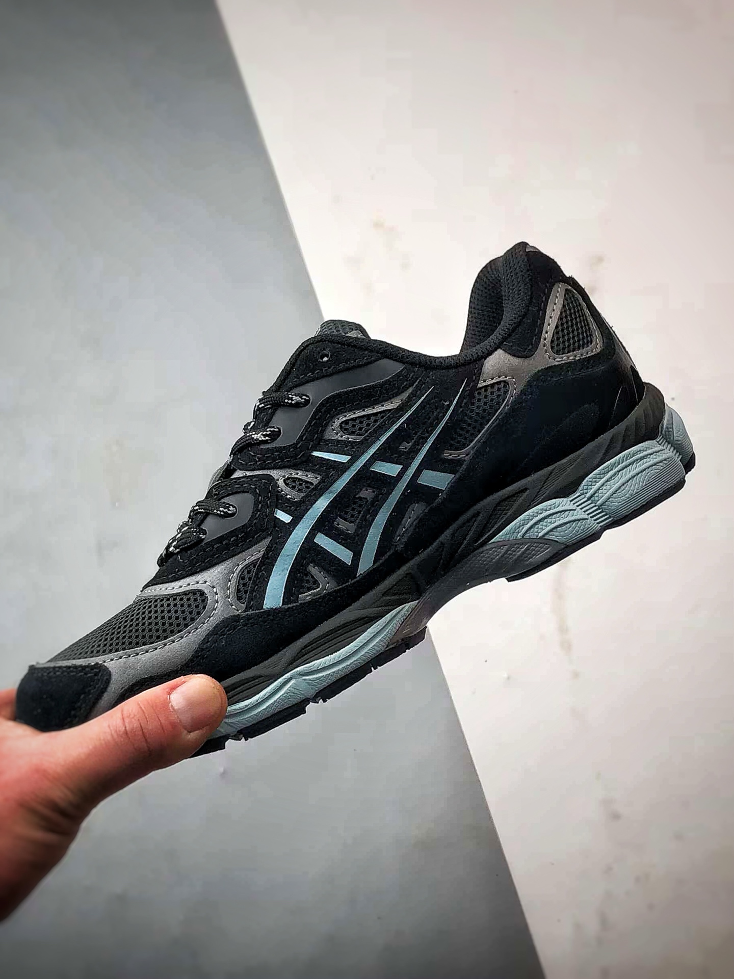 Asics Gel-NYC 复古单品 黑蓝 亚瑟士新款厚底街头运动休闲鞋