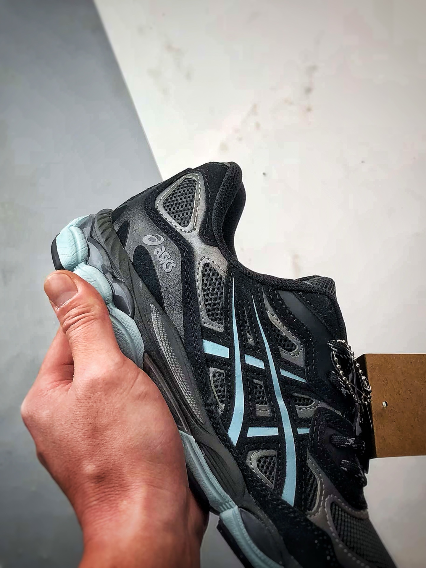 Asics Gel-NYC 复古单品 黑蓝 亚瑟士新款厚底街头运动休闲鞋