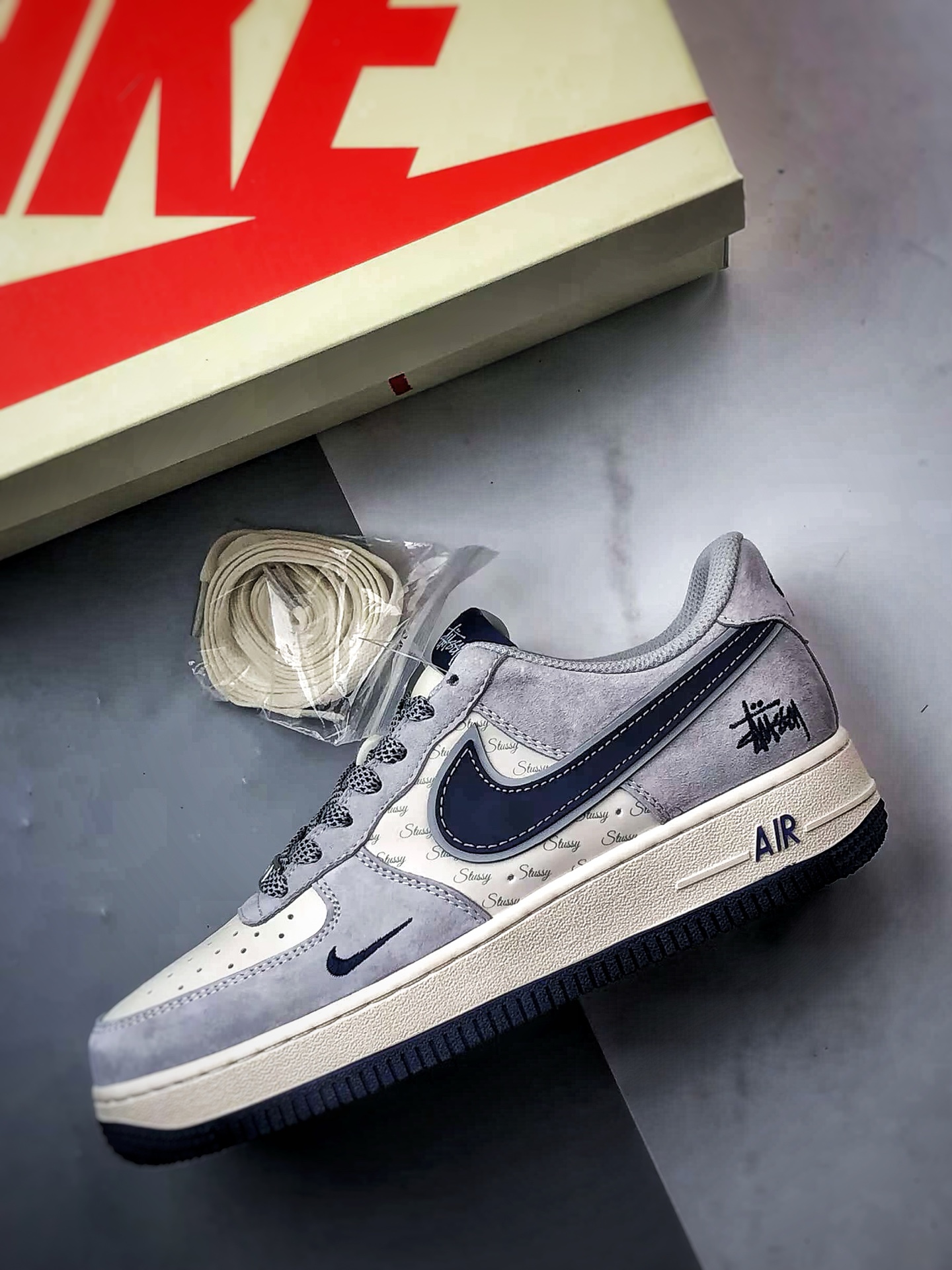 Stussy x Air Force 1 Low 米灰藏蓝  XZ3318-088
