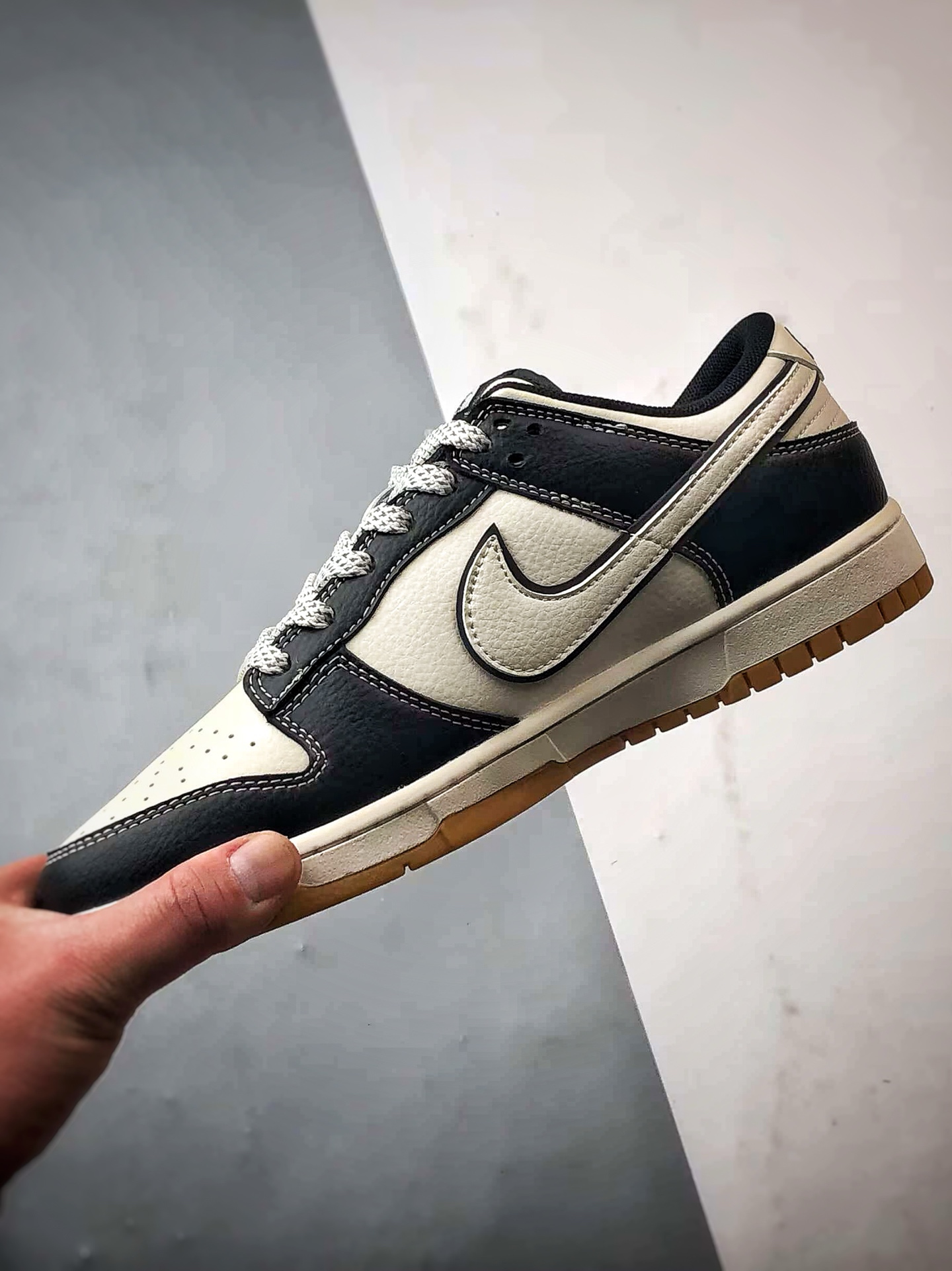 NK Dunk Low Retro ”DIY高端定制” 北面米白黑生胶底 低帮休闲运动板鞋  XX3168-119