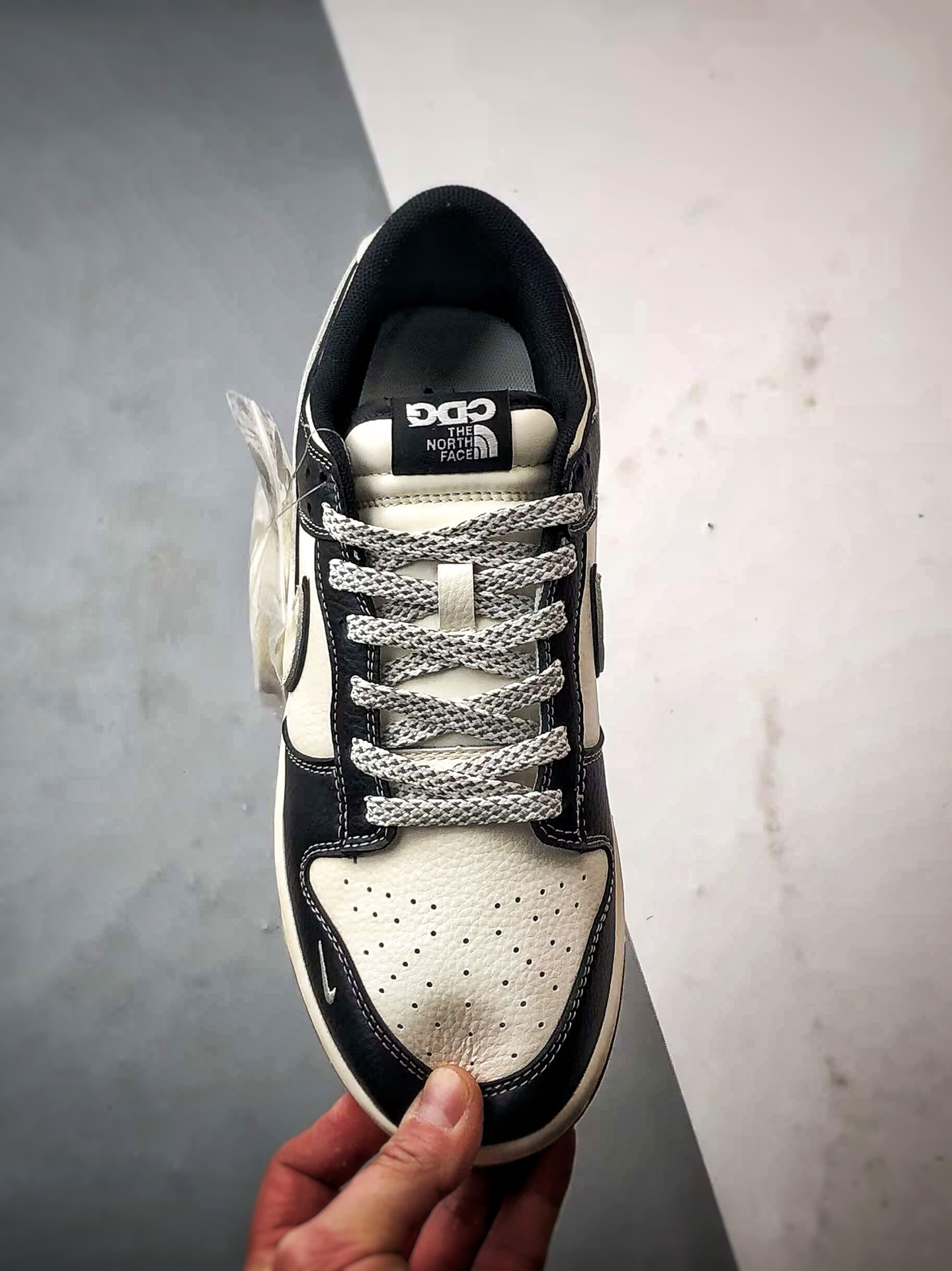 NK Dunk Low Retro ”DIY高端定制” 北面米白黑生胶底 低帮休闲运动板鞋  XX3168-119