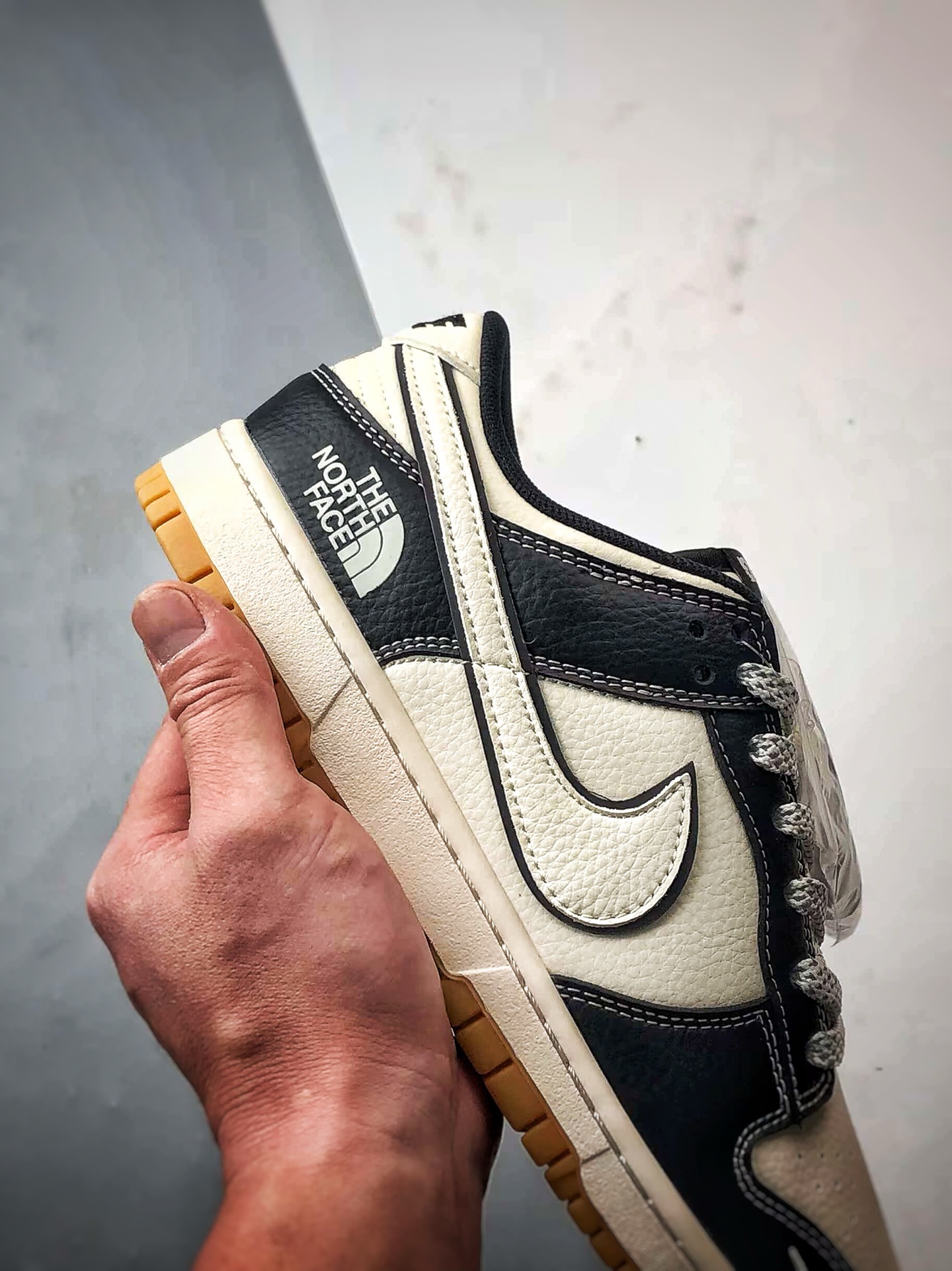 NK Dunk Low Retro ”DIY高端定制” 北面米白黑生胶底 低帮休闲运动板鞋  XX3168-119