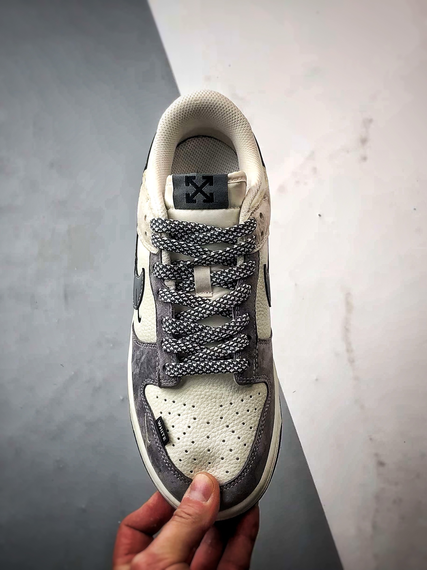NK Dunk Low Retro ”DIY高端定制” OW米灰箭头反光钩 低帮休闲运动板鞋  DJ2024-133
