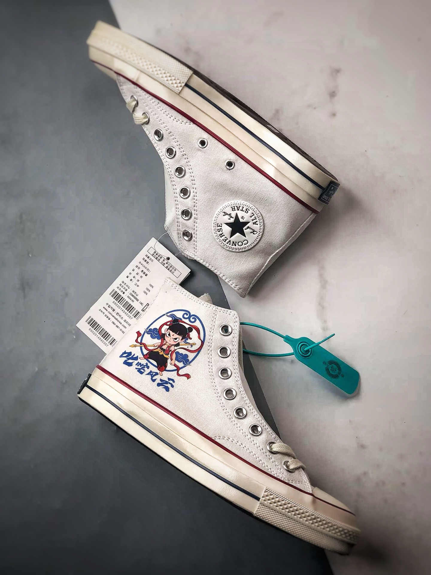 国漫之光 哪吒之魔童闹海 Converse 1970s 联名限定 白色 定制系列 运动休闲高帮帆布鞋