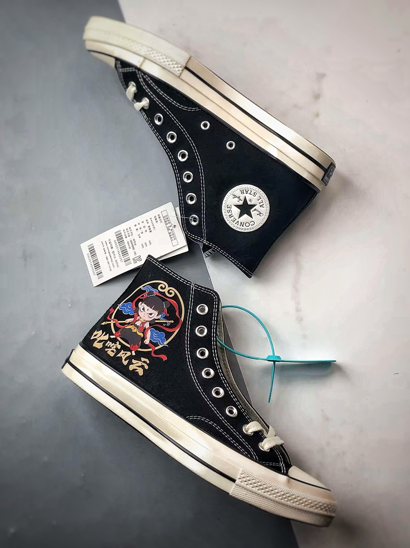 国漫之光 哪吒之魔童闹海 Converse 1970s 联名限定 黑色 定制系列 运动休闲高帮帆布鞋