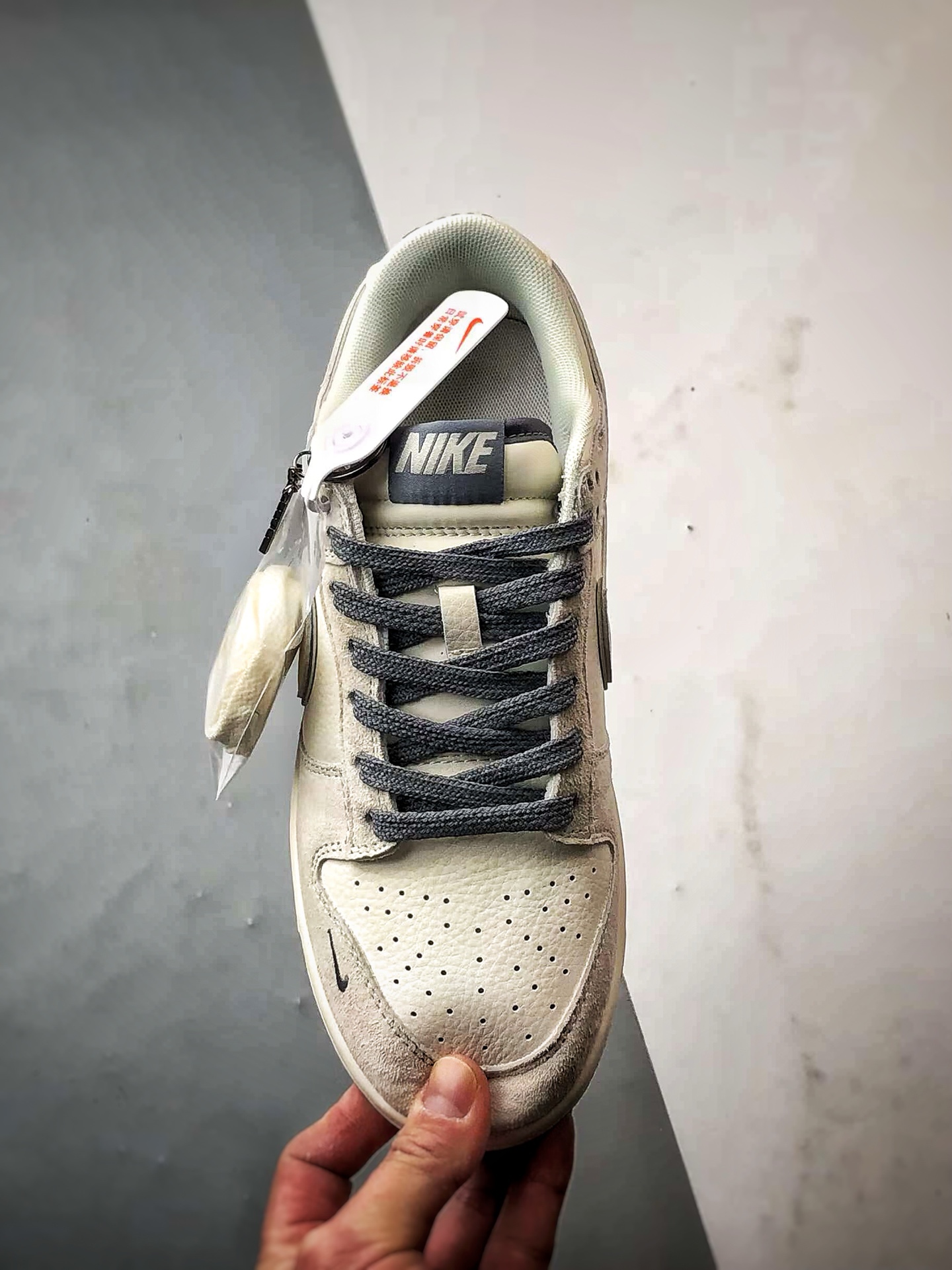 NK Dunk Low Retro ”DIY高端定制” NK米白灰反光 低帮休闲运动板鞋  BB7518-022