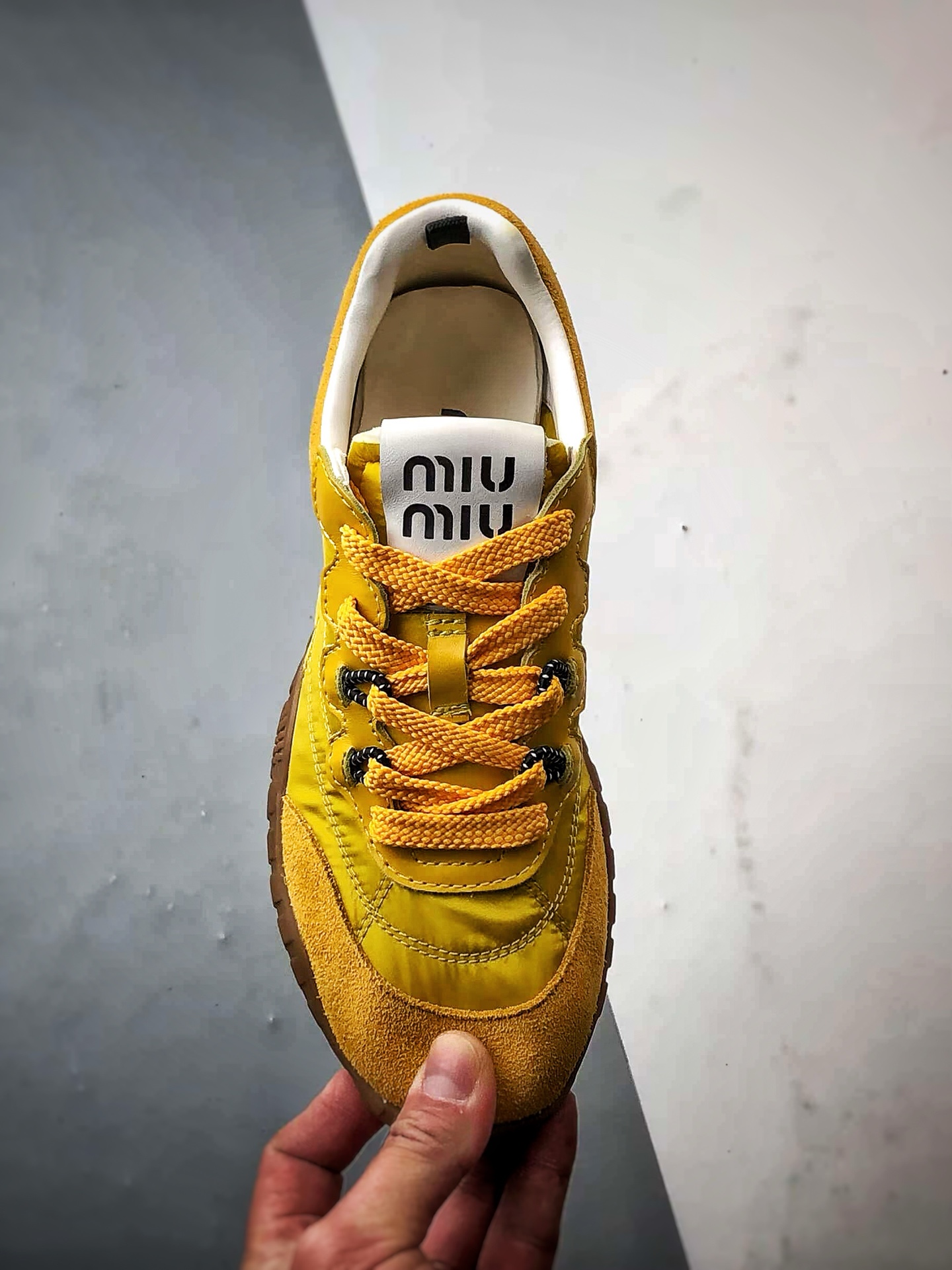 MiuMiu/谬谬 德训饼干休闲鞋 黄色 2025新款美式复古风~ 颜值担当火爆款脏脏鞋