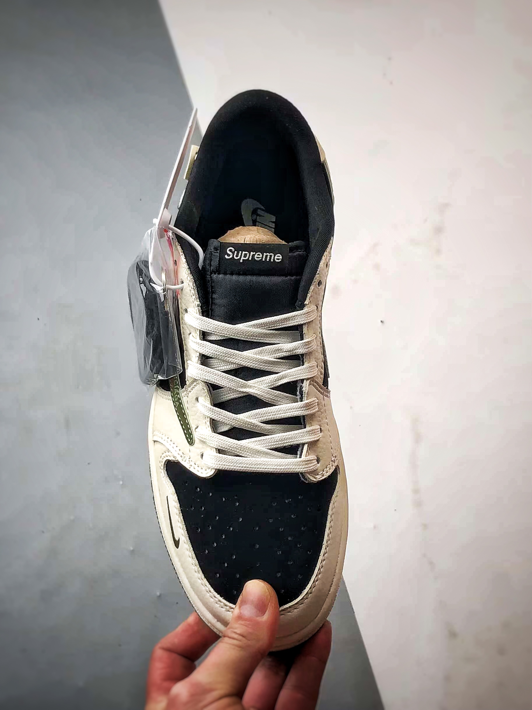 Air Jordan 1 Low OG ”高端定制” Sup米黑绿倒钩  XS2024-026