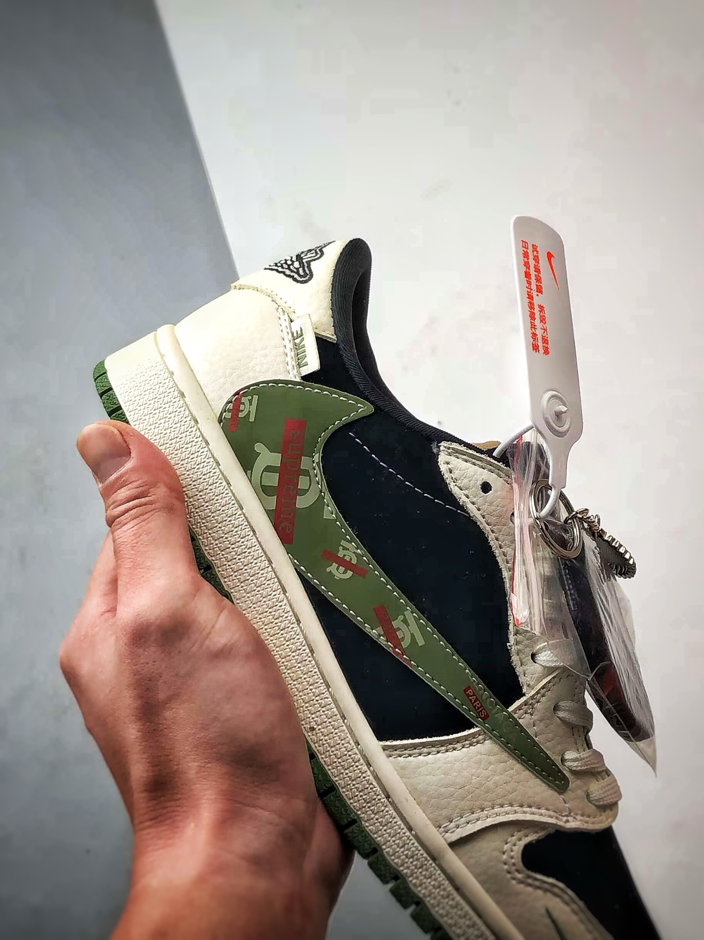 Air Jordan 1 Low OG ”高端定制” Sup米黑绿倒钩  XS2024-026