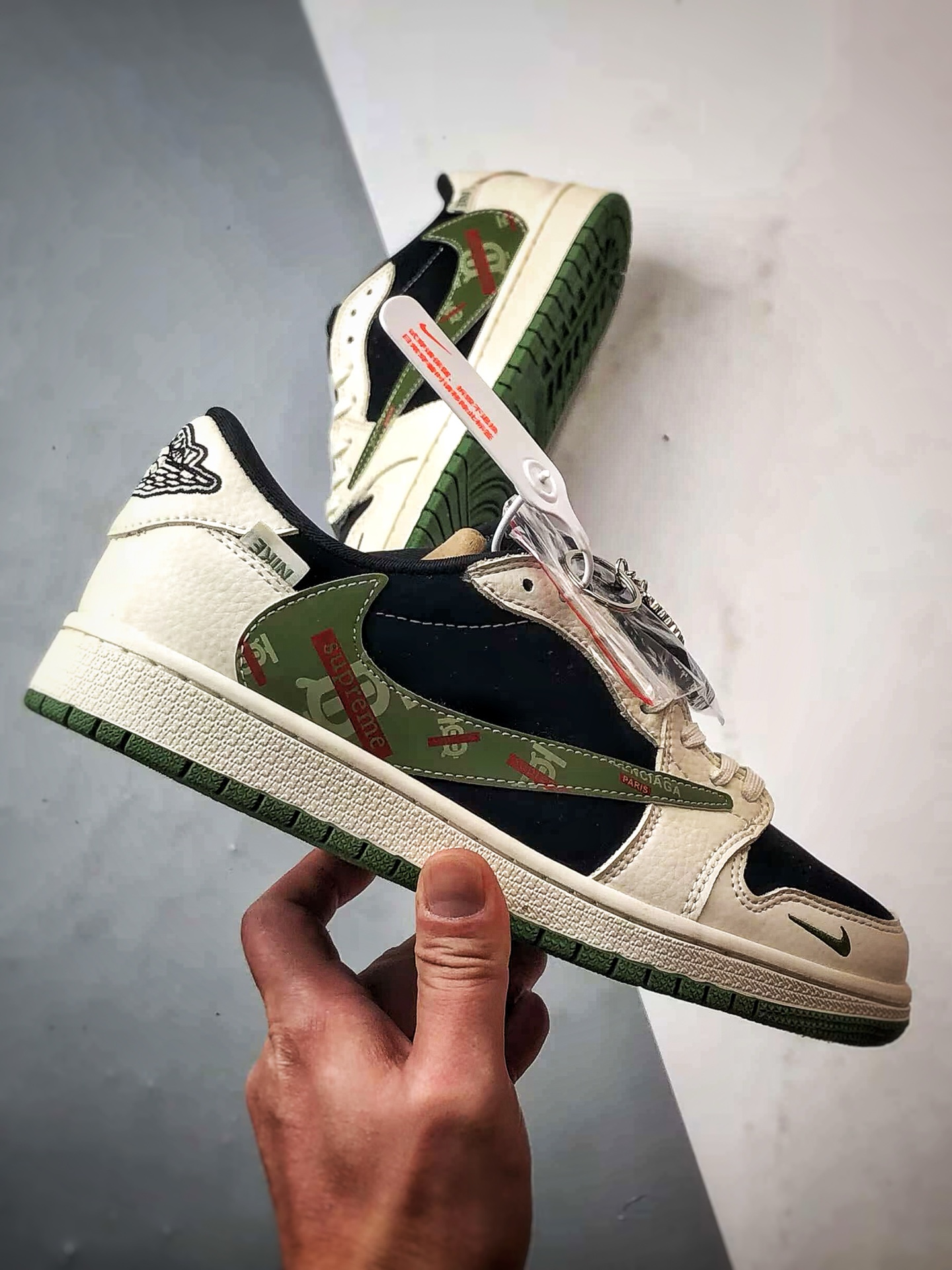 Air Jordan 1 Low OG ”高端定制” Sup米黑绿倒钩  XS2024-026