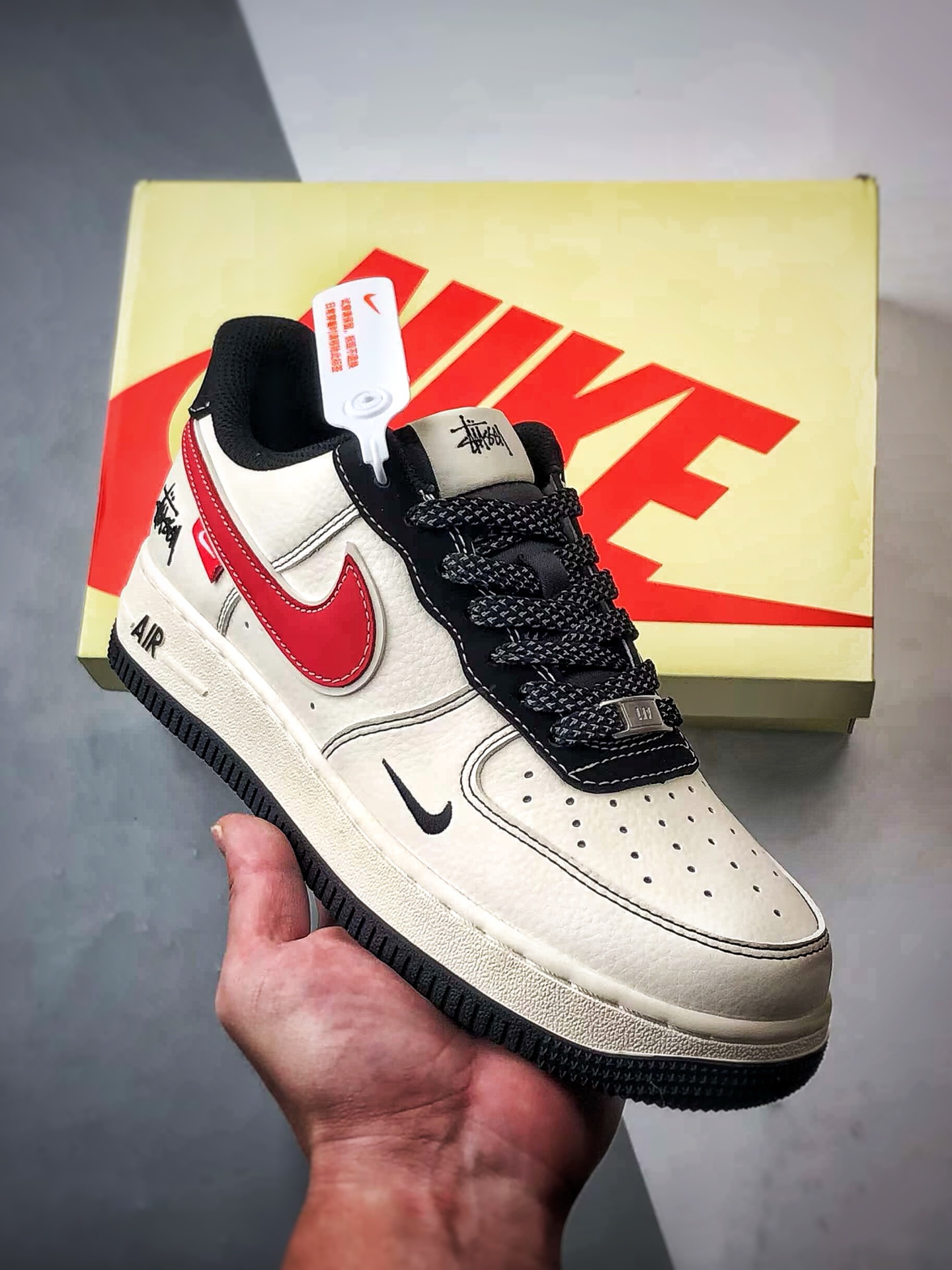Stussy x Air Force 1 Low 白黑红  XS1958-518