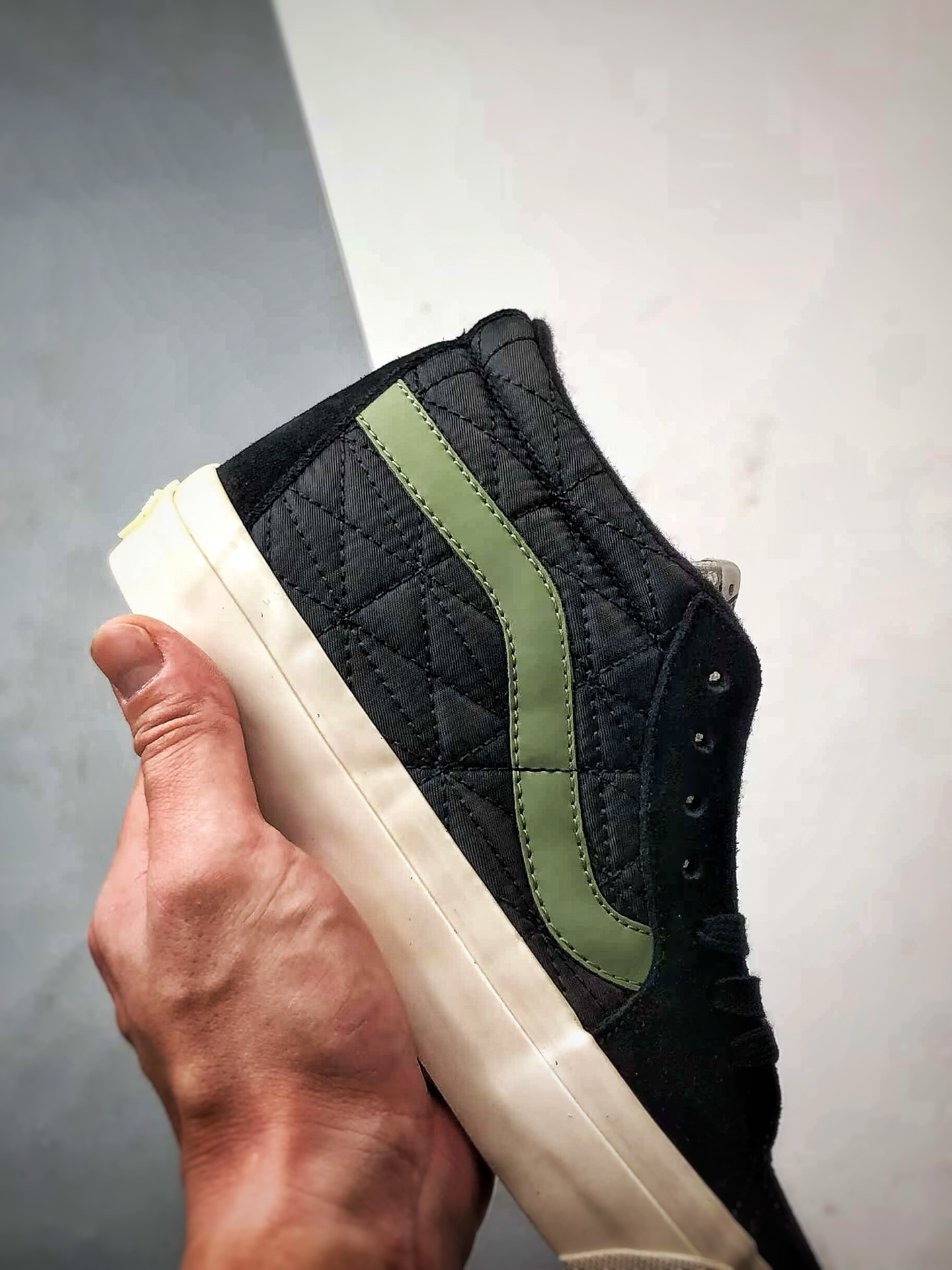 170 Vans Premium Sk8-Mid 黑绿 万斯官方 复古休闲中帮滑板鞋 VN000CQQBLK