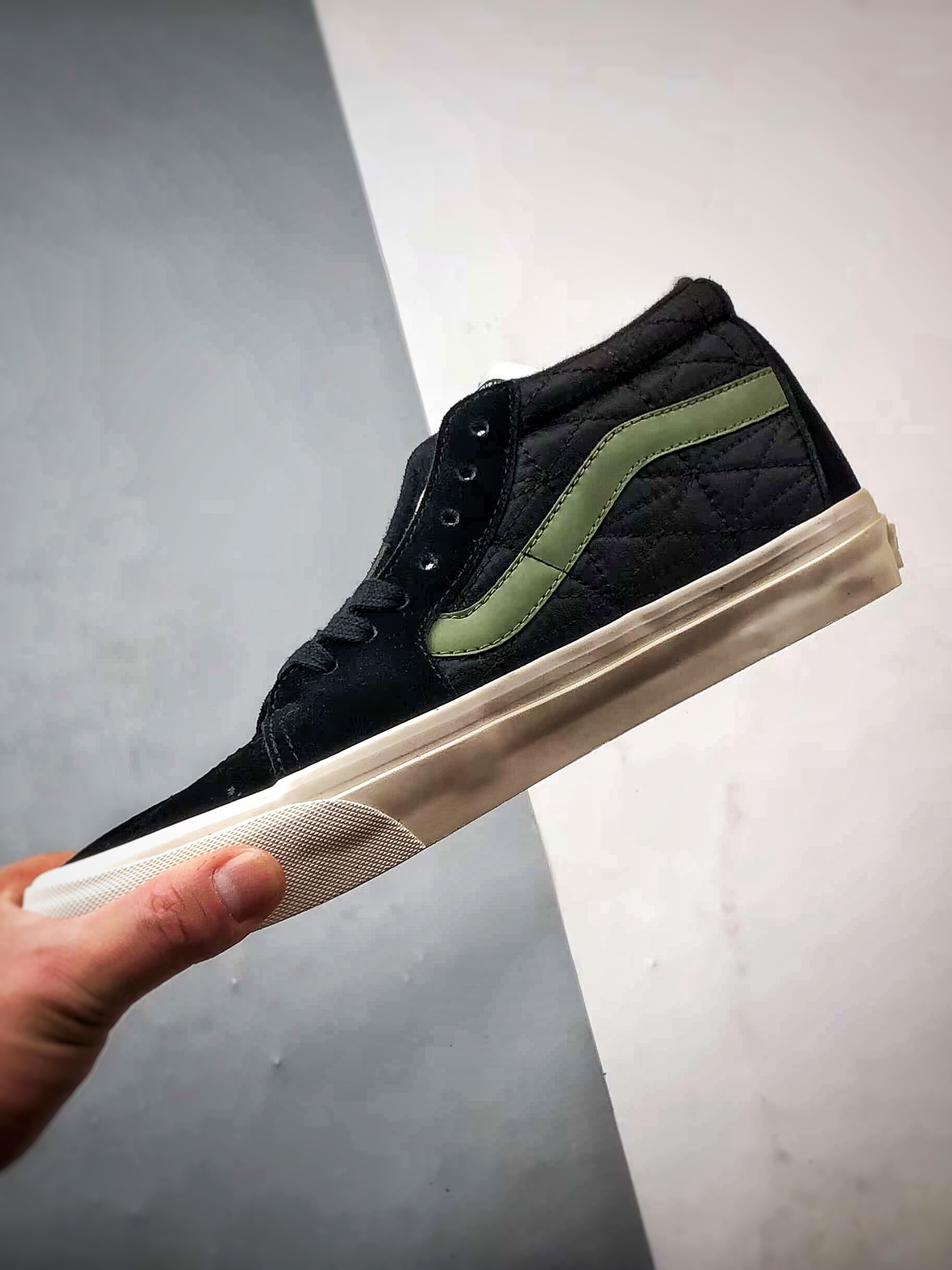 170 Vans Premium Sk8-Mid 黑绿 万斯官方 复古休闲中帮滑板鞋 VN000CQQBLK