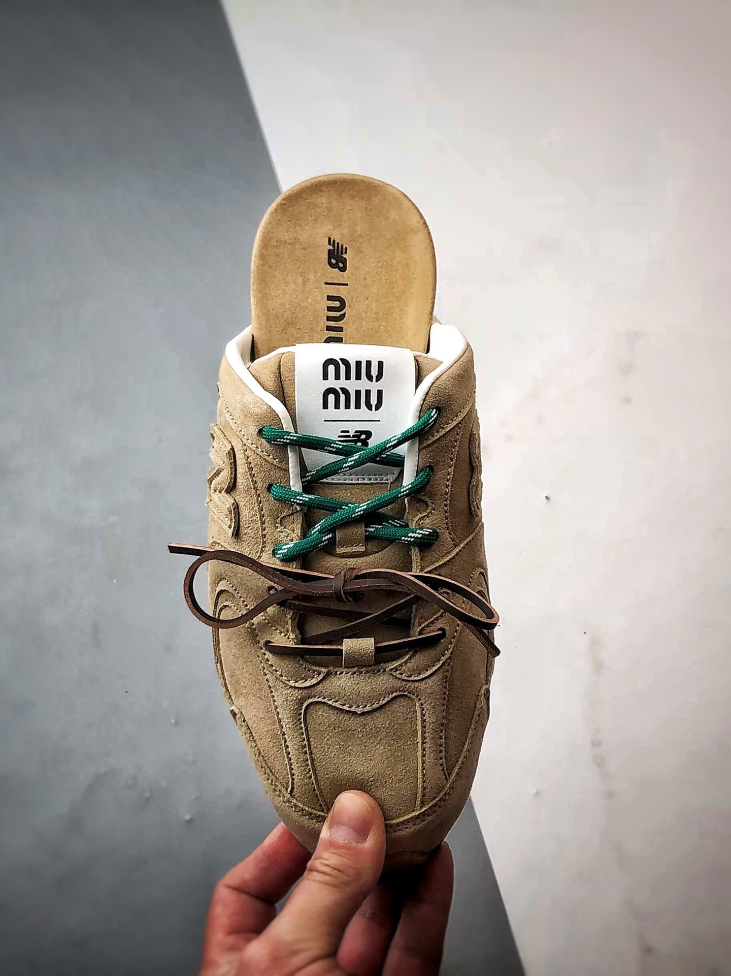 240 New Balancex MiuMiu/缪缪 棕色 春夏新款 圆头平底包头半拖拖鞋