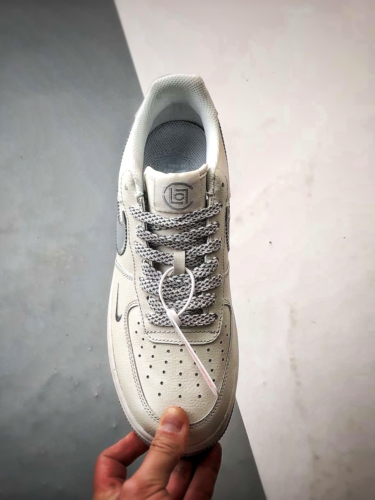 280 Clot x Air Force 1 Low 米白灰缝线钩   GX-030609