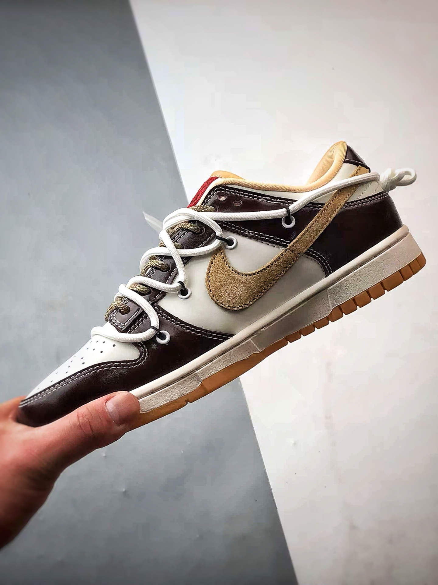 310 NK Dunk Low Retro ”DIY高端定制” 蛇年白棕解构绑带 低帮休闲运动板鞋  YX5066-290