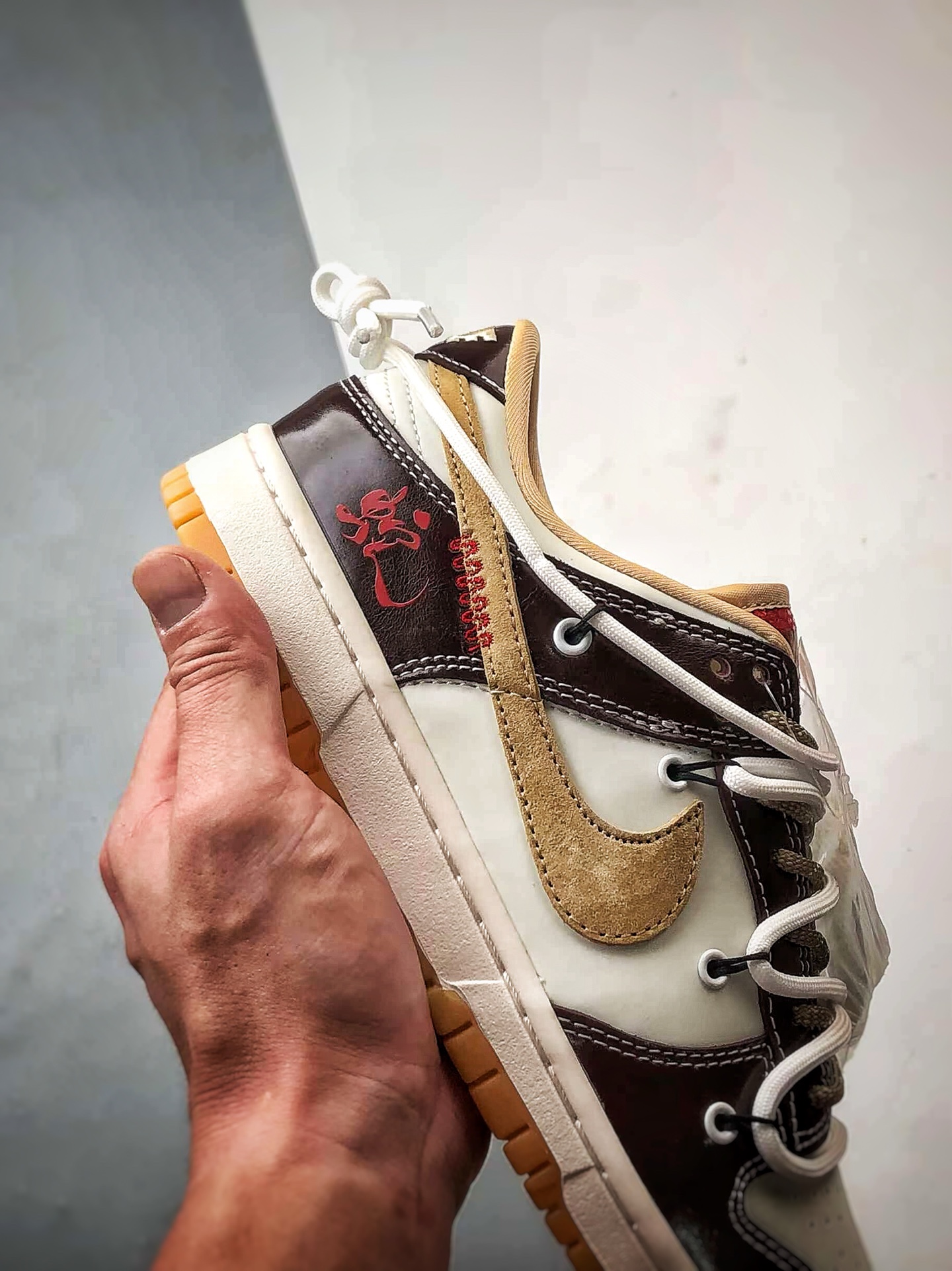 310 NK Dunk Low Retro ”DIY高端定制” 蛇年白棕解构绑带 低帮休闲运动板鞋  YX5066-290