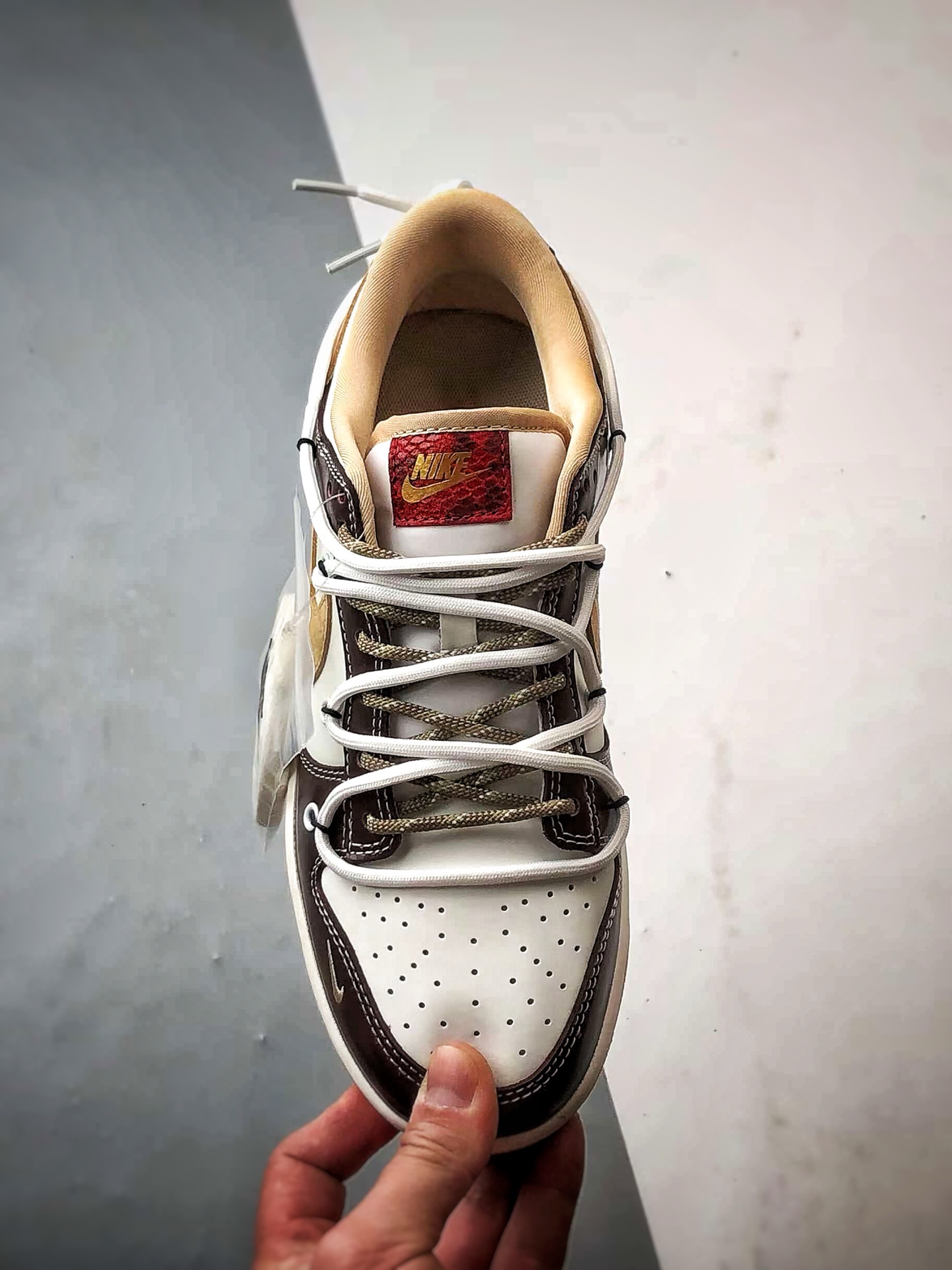 310 NK Dunk Low Retro ”DIY高端定制” 蛇年白棕解构绑带 低帮休闲运动板鞋  YX5066-290