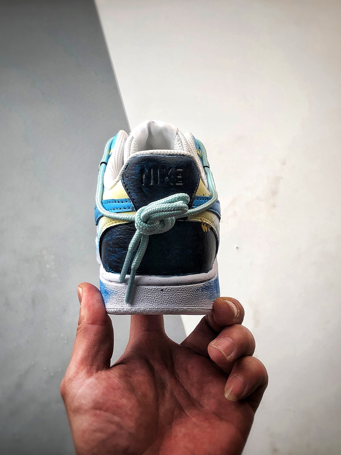 280 【定制球鞋】NK Court Vision 1 Low  ”心动假日” 蛇年天蓝色 手绘泼墨涂鸦定制板鞋  DH2978-055