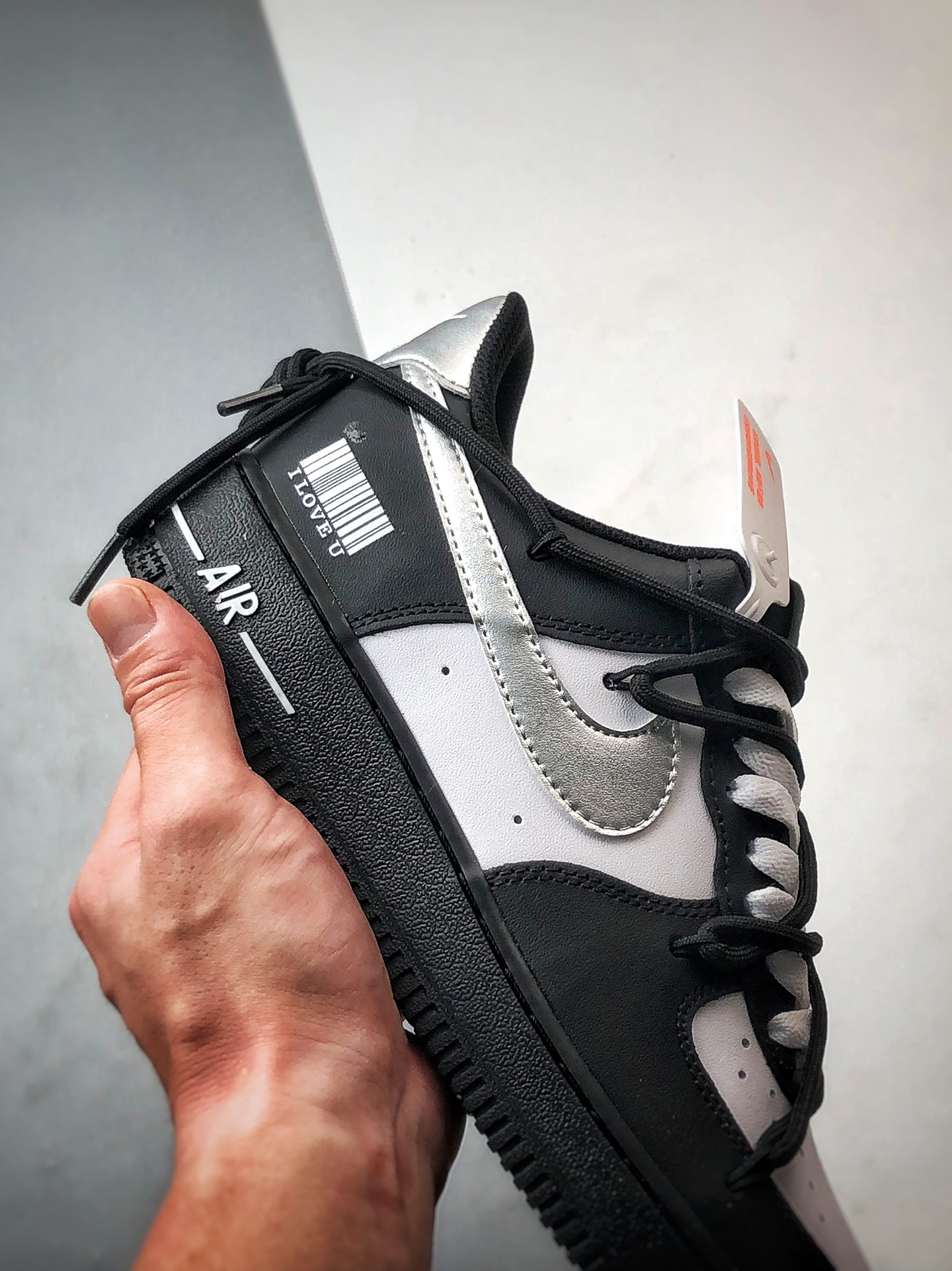 280 【定制球鞋】Air Force 1 Low 银翼熊猫 黑白解构绑带 经典休闲运动板鞋 ZH0316-064