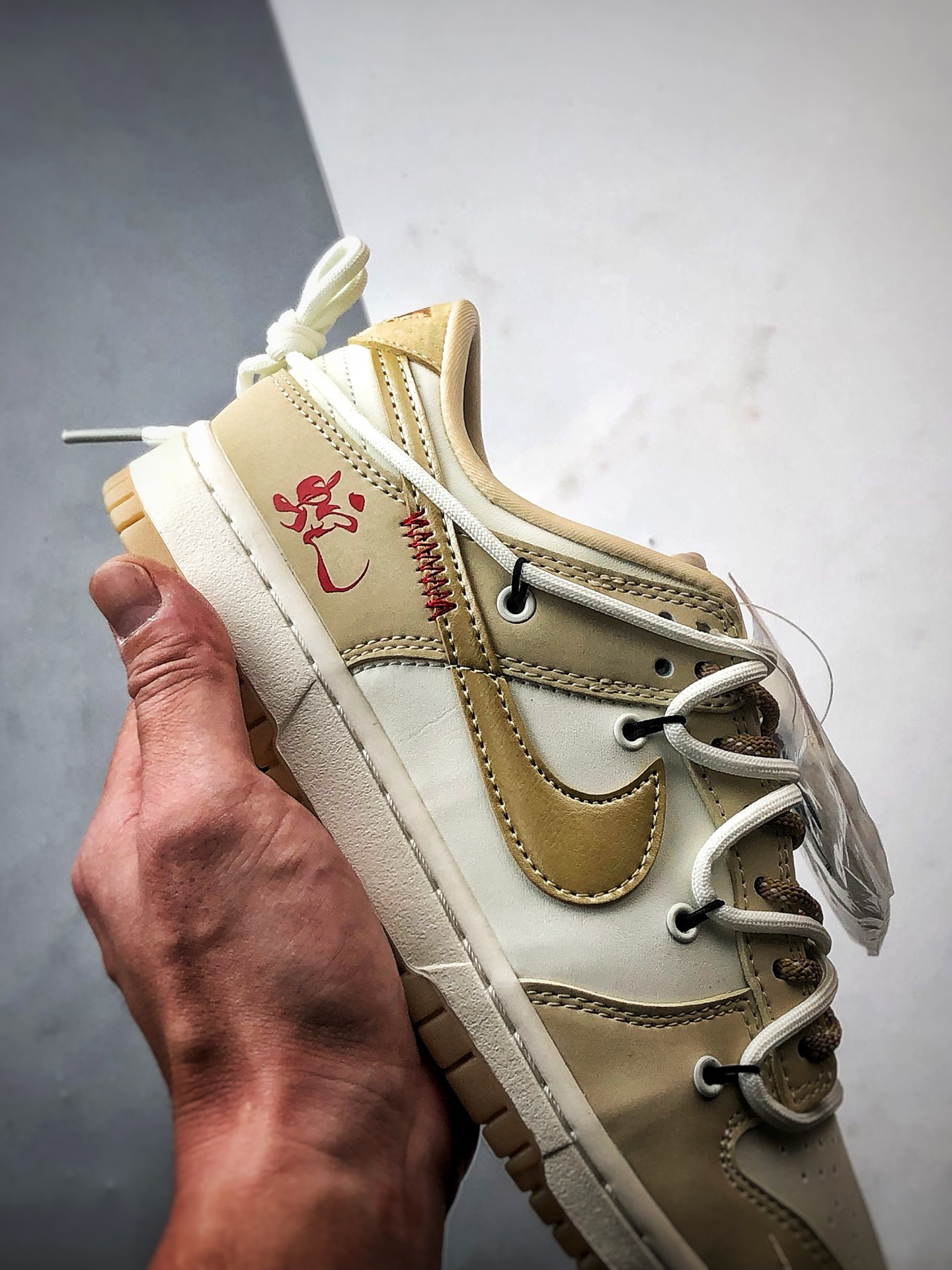 310 NK Dunk Low Retro ”DIY高端定制” 蛇年米白卡其解构绑带 低帮休闲运动板鞋  YX5066-291
