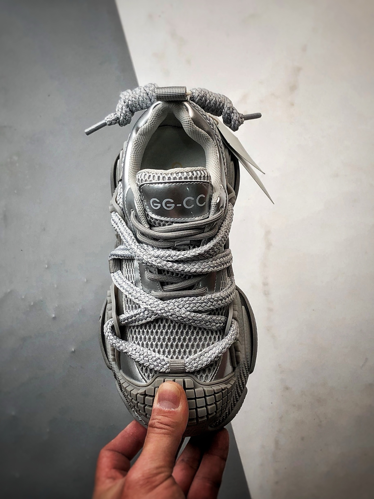 260 GG-CC Chunky Low 银色 春季新款 时尚休闲松糕厚底增高老爹鞋