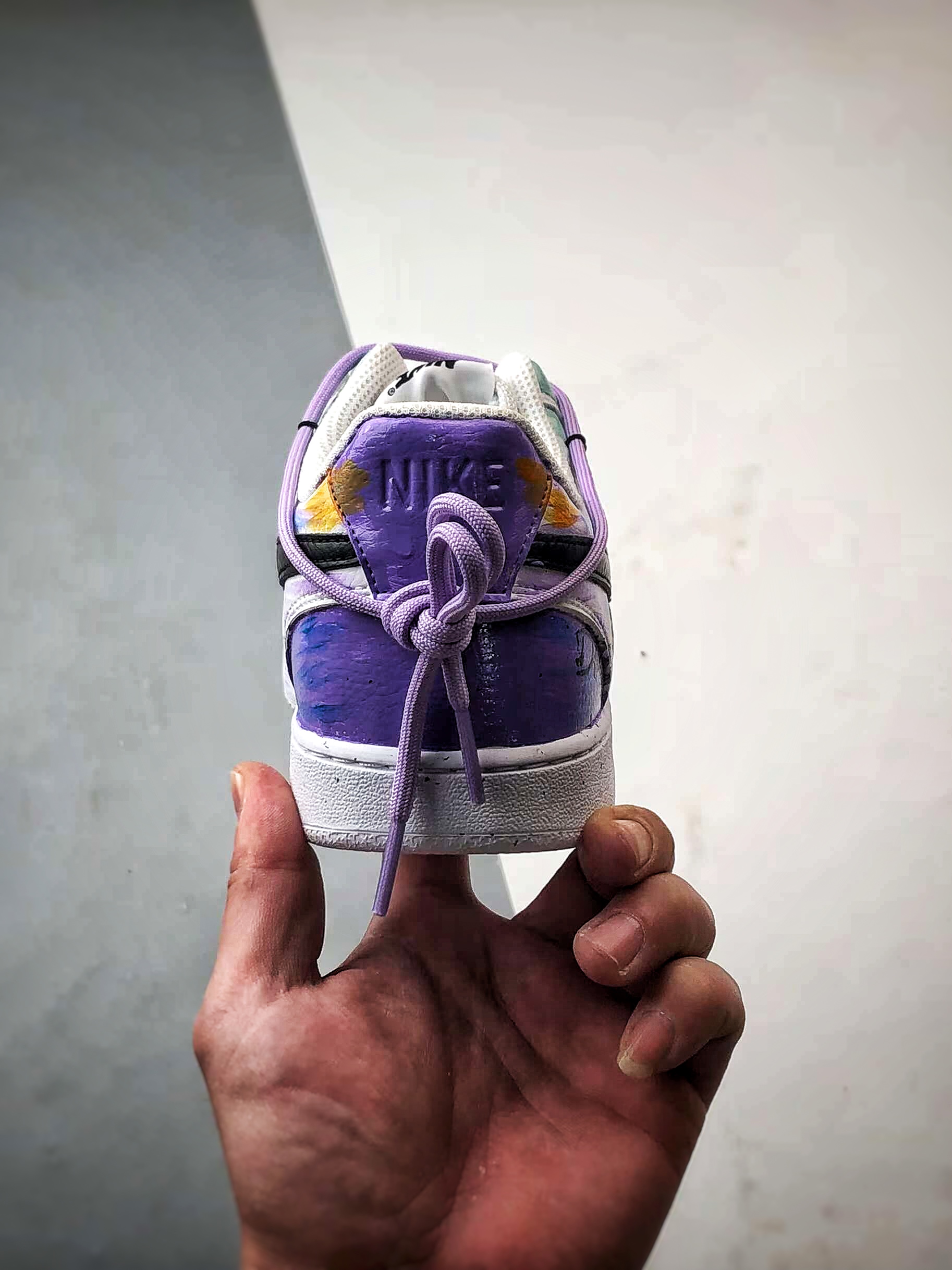280 【定制球鞋】NK Court Vision 1 Low  ”梦幻秘境” 暗紫罗兰 手绘泼墨涂鸦定制板鞋  DH2987-077