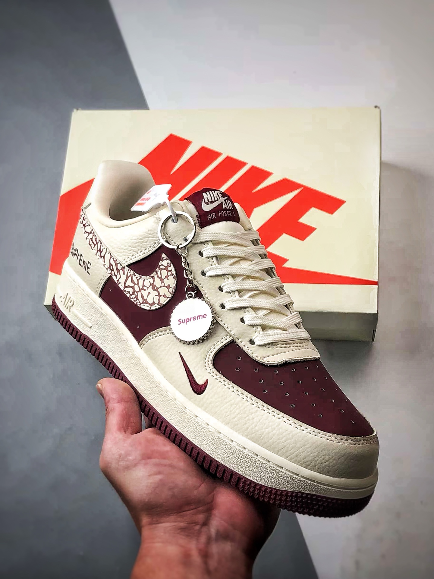 280 Sup x Air Force 1 Low 米白酒红  KK1988-070