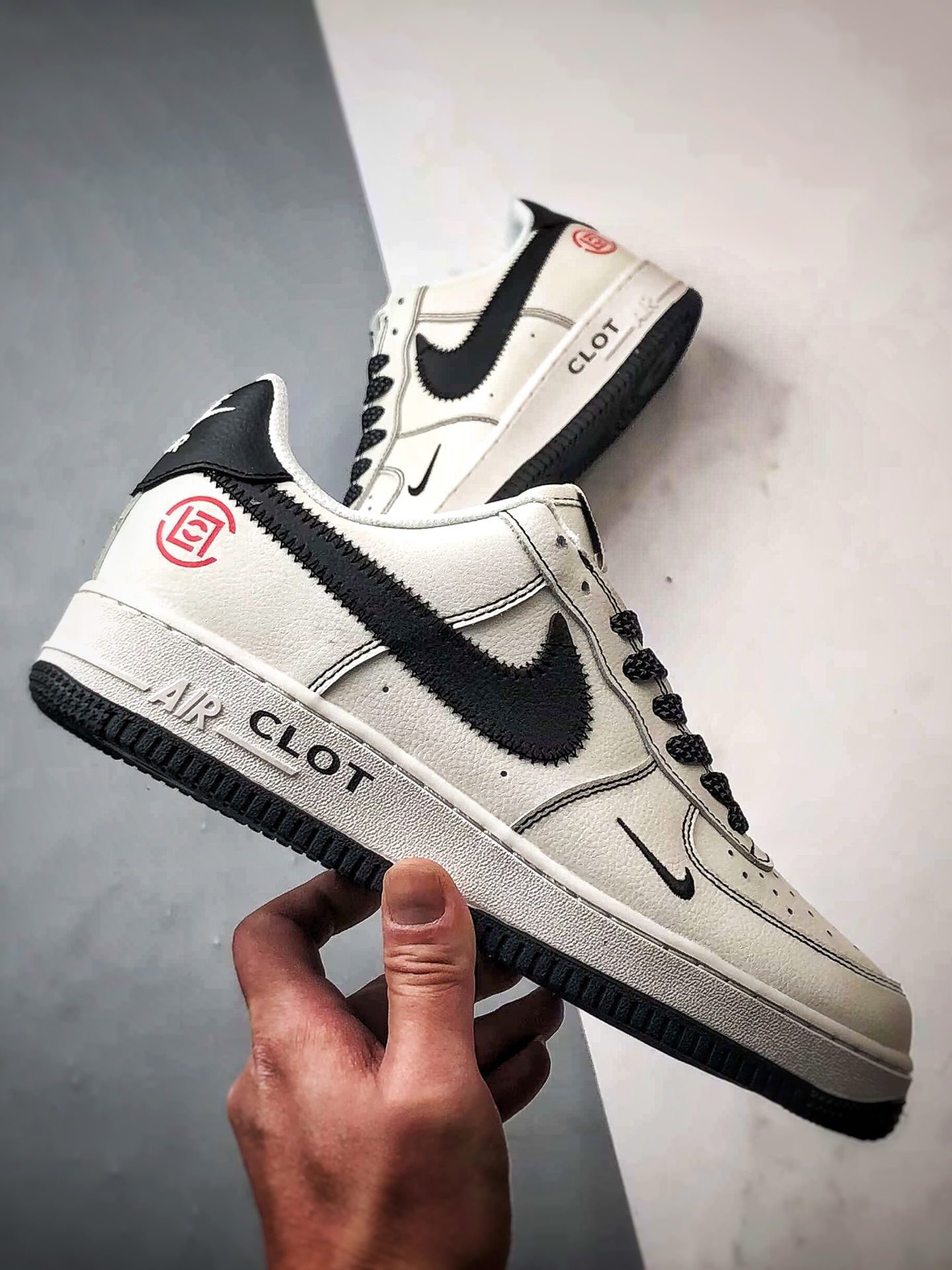 280 Clot x Air Force 1 Low 白黑缝线钩  GX-030608