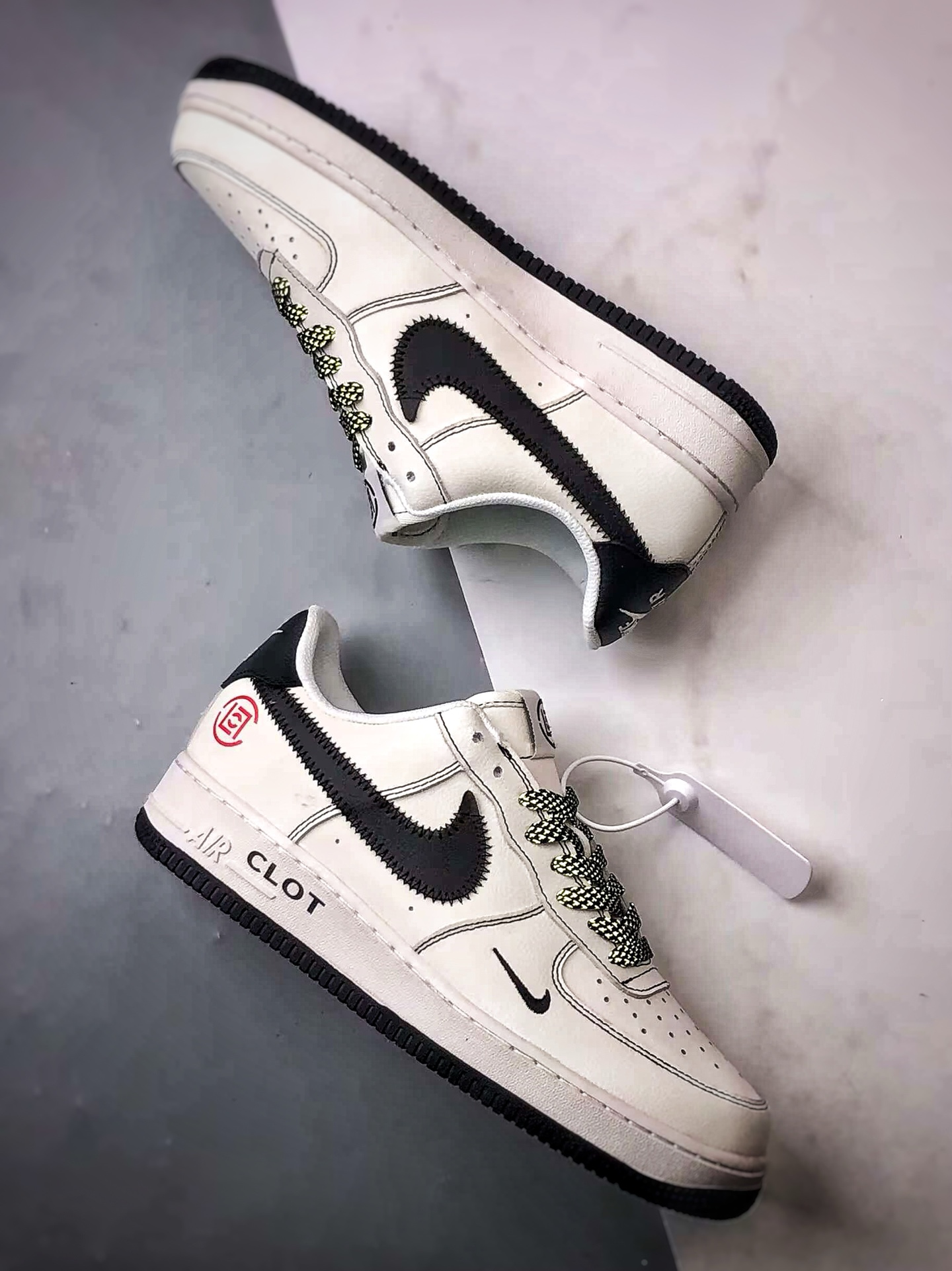 280 Clot x Air Force 1 Low 白黑缝线钩  GX-030608