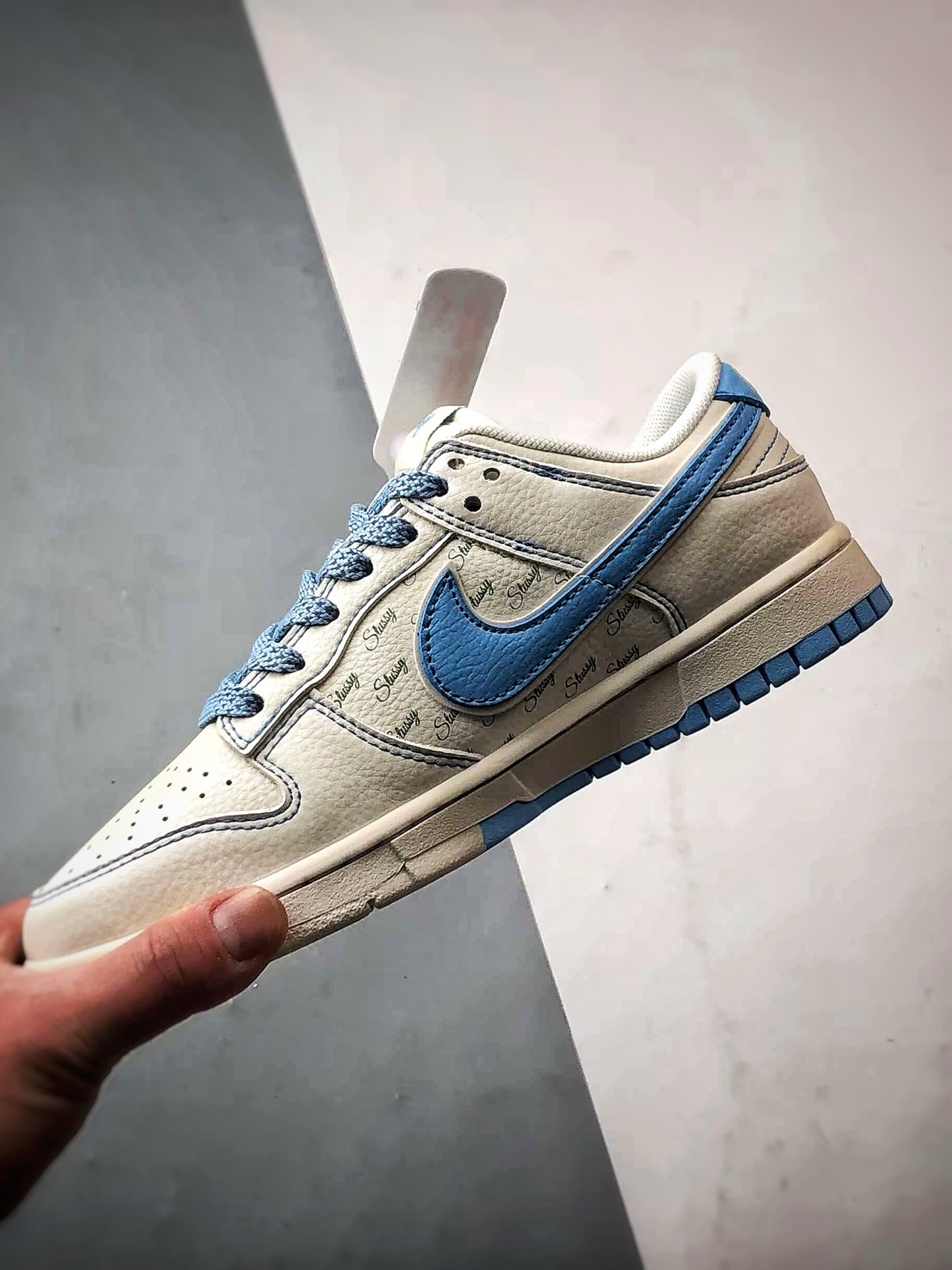 290 NK Dunk Low Retro ”DIY高端定制” 斯图西米白蓝 低帮休闲运动板鞋 XS6089-534