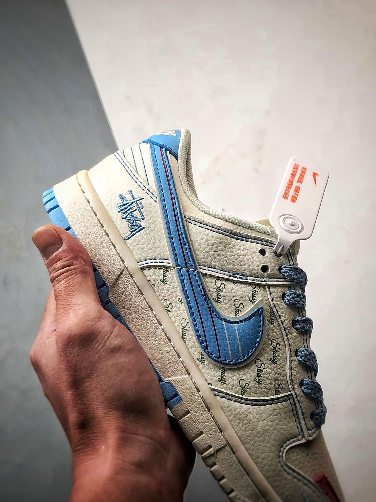290 NK Dunk Low Retro ”DIY高端定制” 斯图西米白蓝 低帮休闲运动板鞋 XS6089-534
