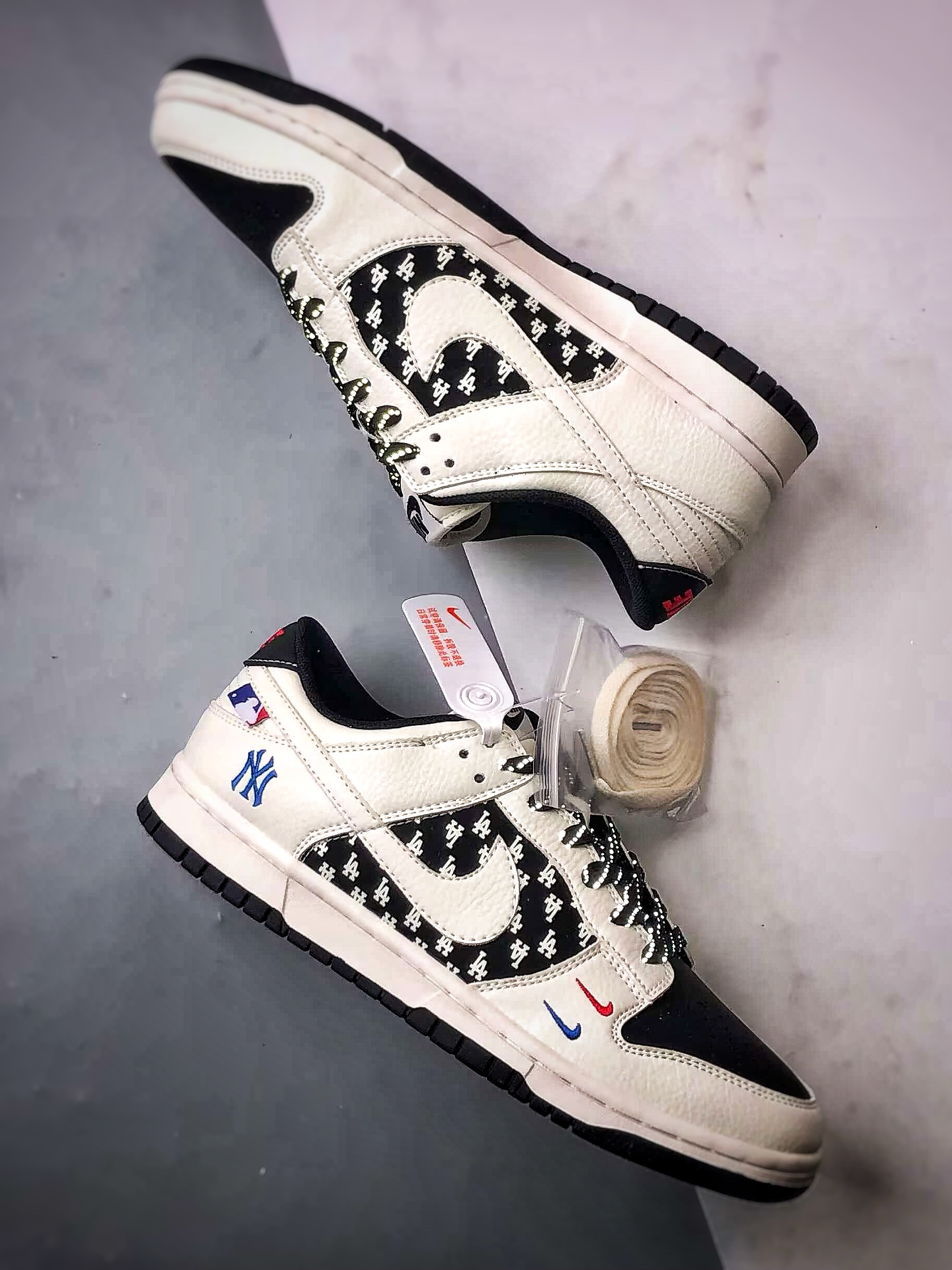 290 NK Dunk Low Retro ”DIY高端定制” MLB印字白黑 低帮休闲运动板鞋  CS1688-101