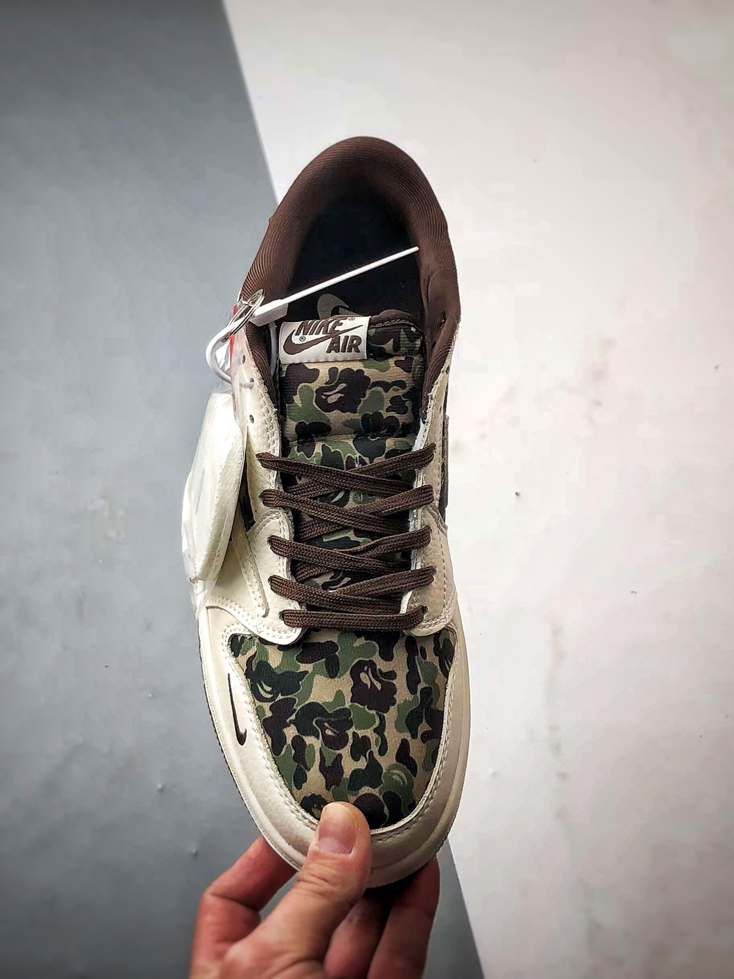 290 Air Jordan 1 Low OG ”高端定制” Bape米棕绿迷彩倒钩 XS2024-019