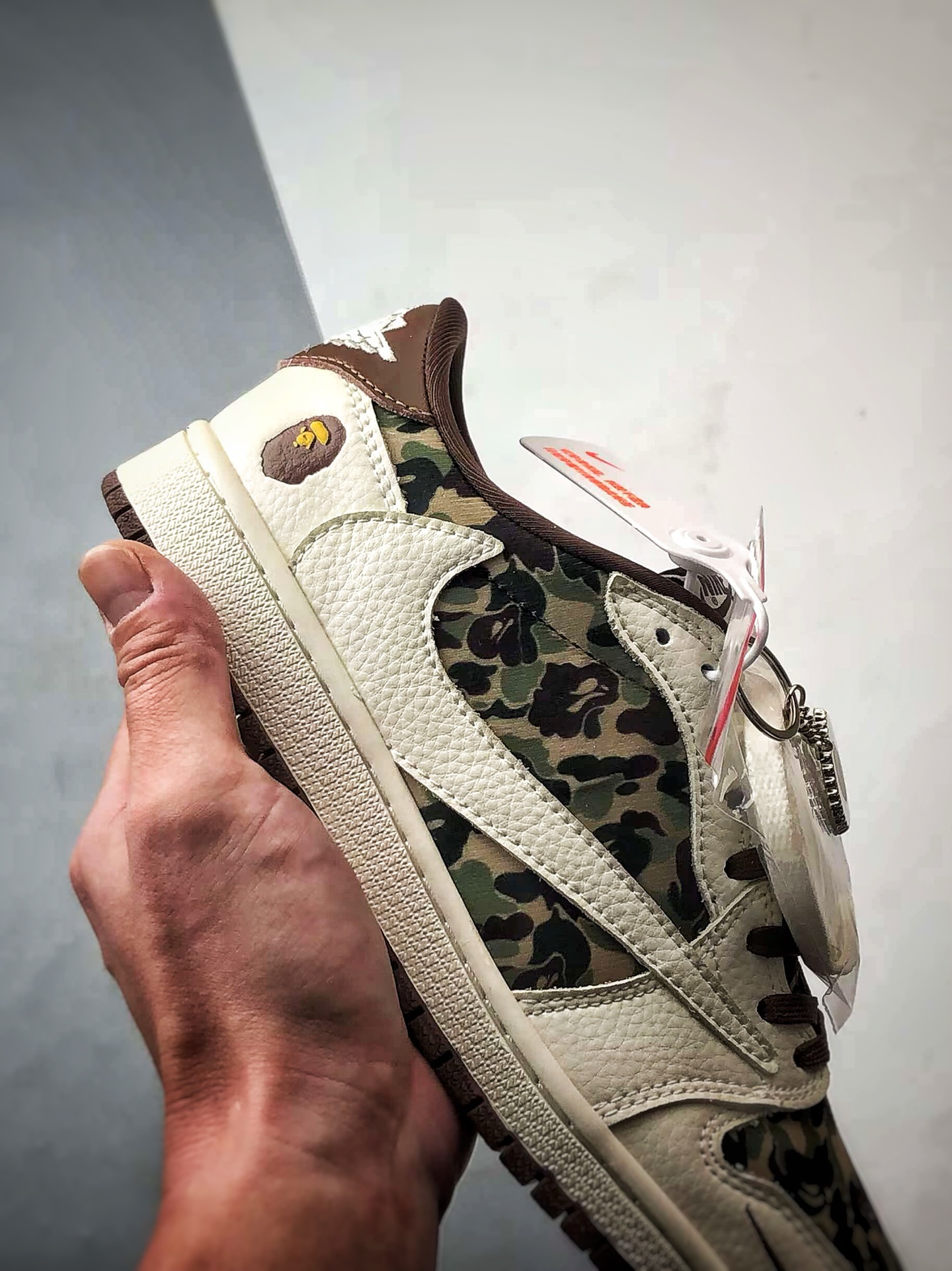290 Air Jordan 1 Low OG ”高端定制” Bape米棕绿迷彩倒钩 XS2024-019