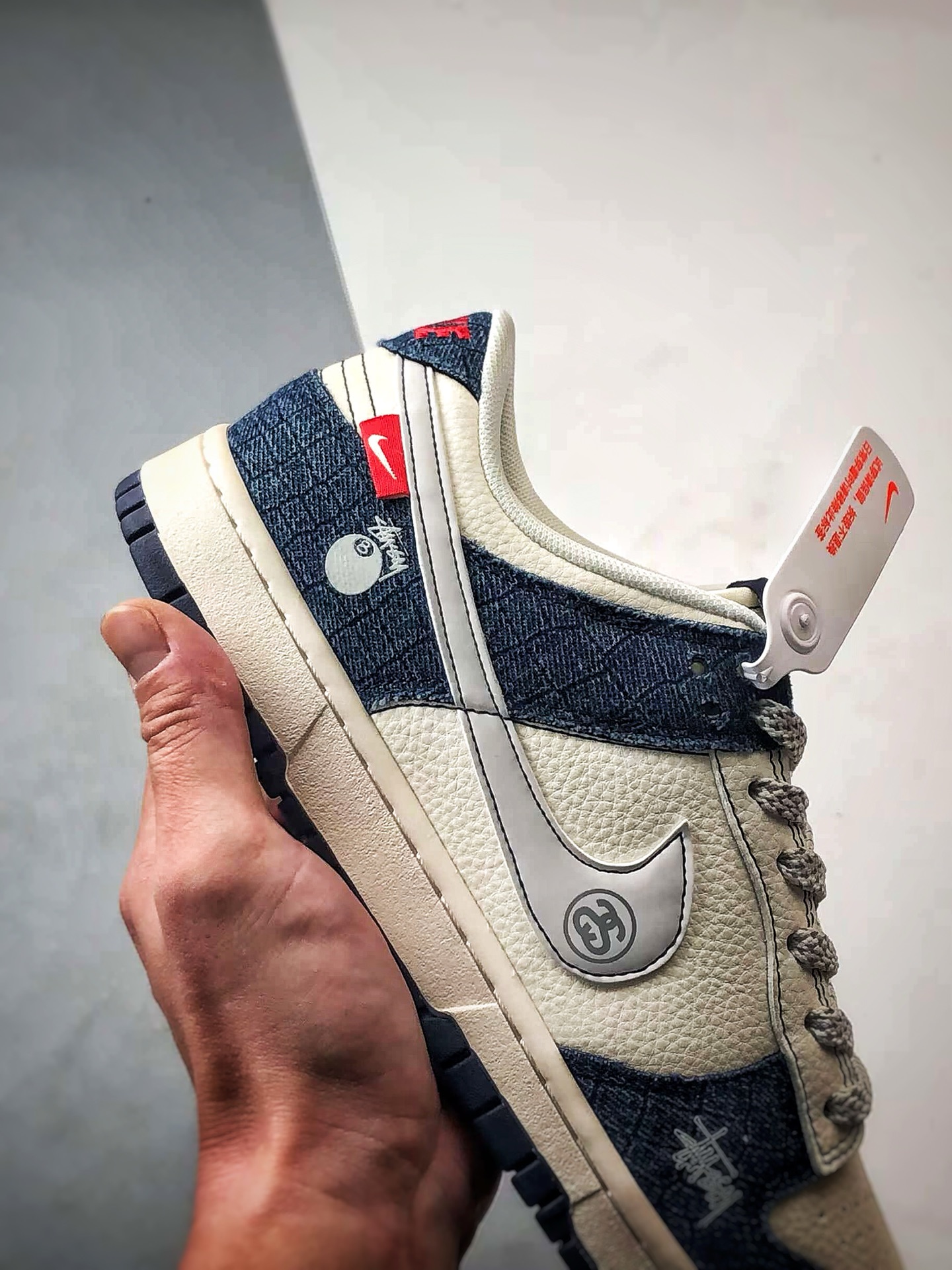 290 NK Dunk Low Retro ”DIY高端定制” 斯图西白蓝牛仔布 低帮休闲运动板鞋   ZH2598-268