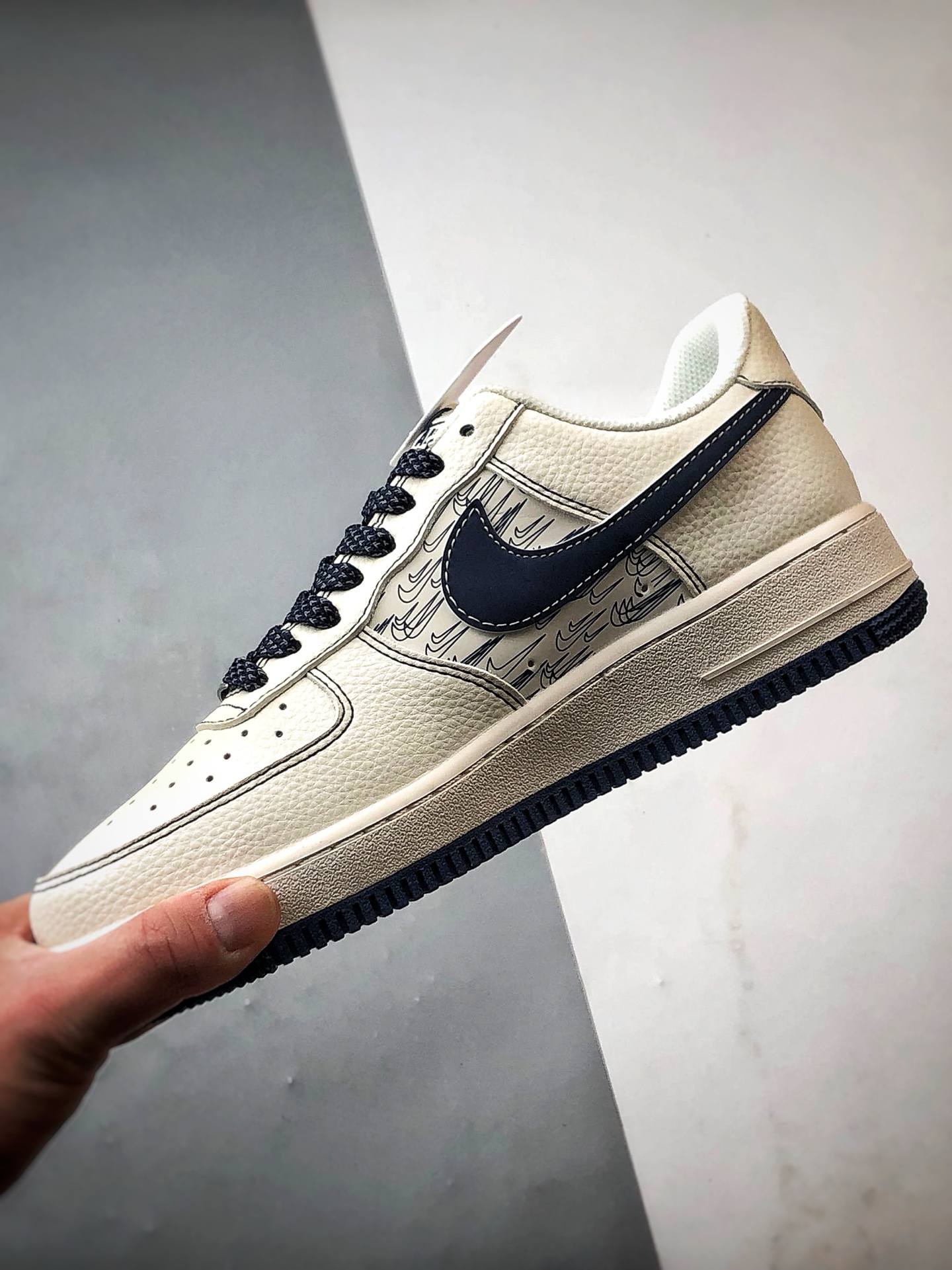 280 Air Force 1 '07 Low 米白深蓝反光   HH7518-069