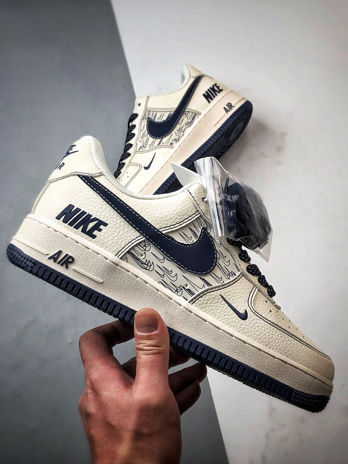 280 Air Force 1 '07 Low 米白深蓝反光   HH7518-069