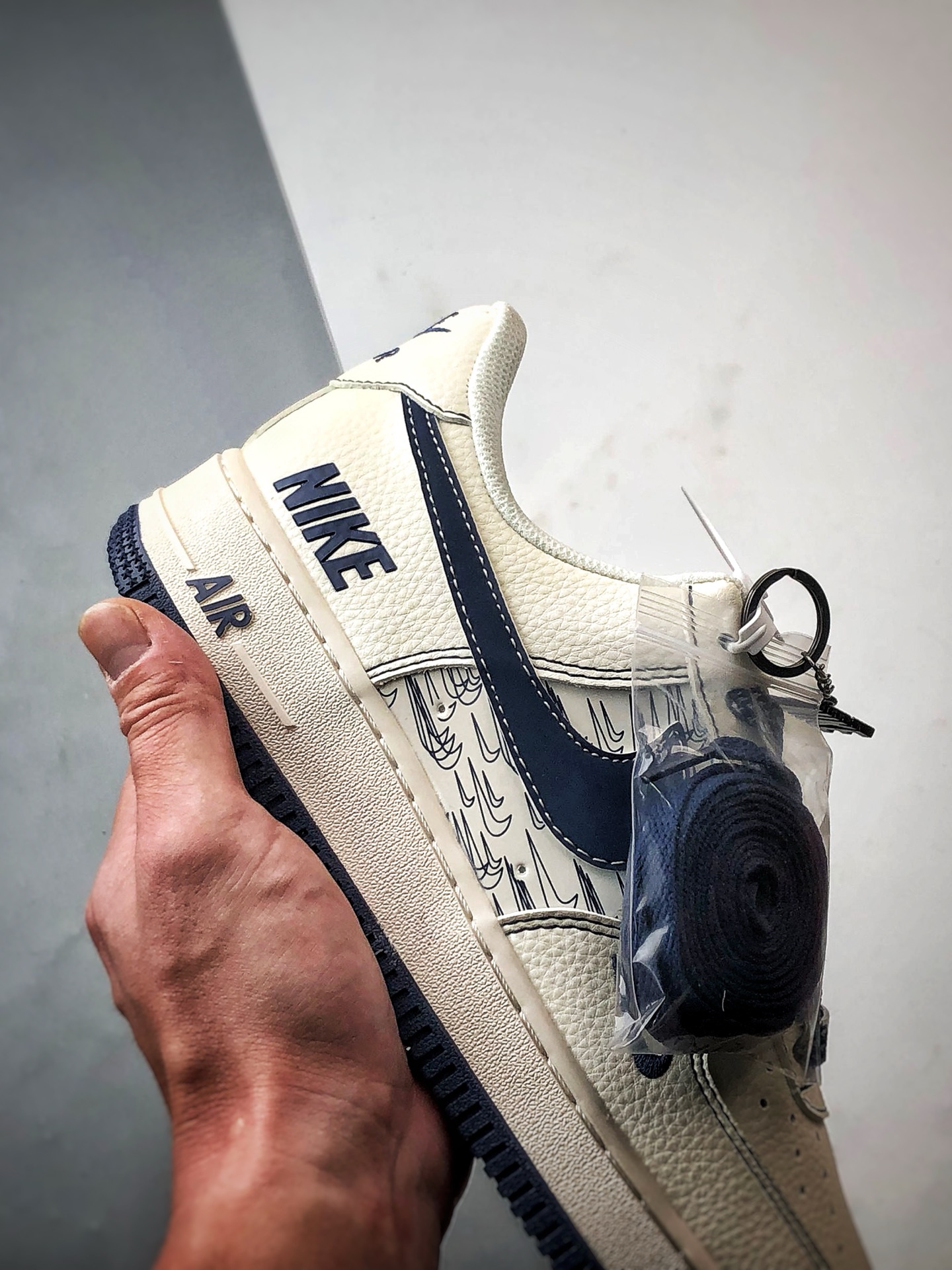 280 Air Force 1 '07 Low 米白深蓝反光   HH7518-069