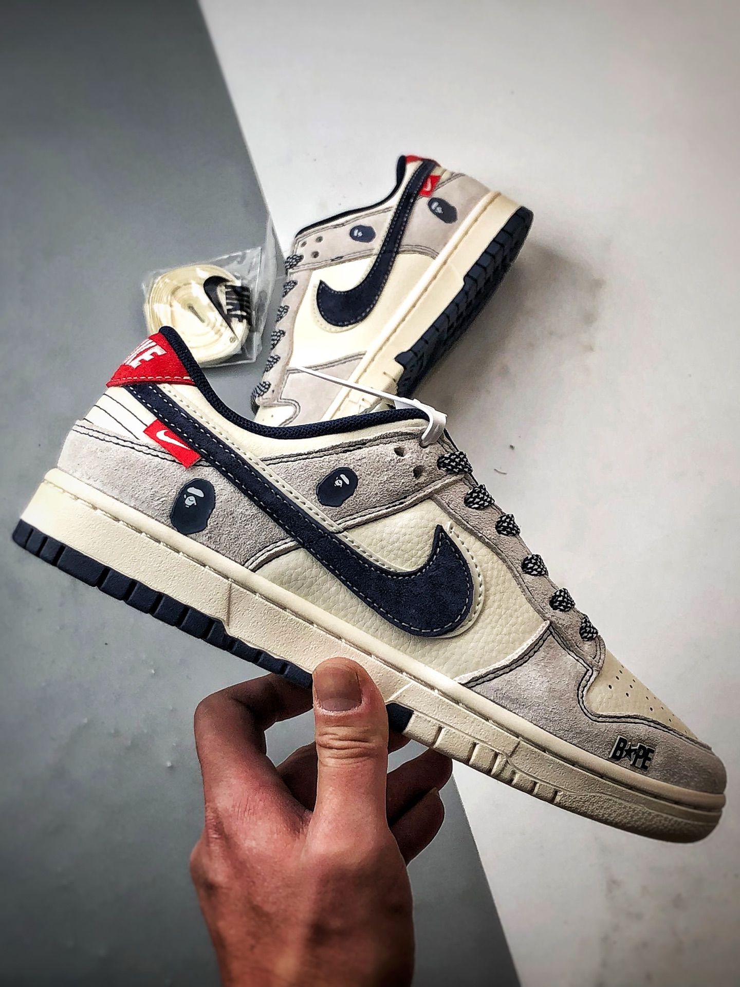 290 NK Dunk Low Retro ”DIY高端定制” Bape米灰蓝 低帮休闲运动板鞋   SJ2558-018