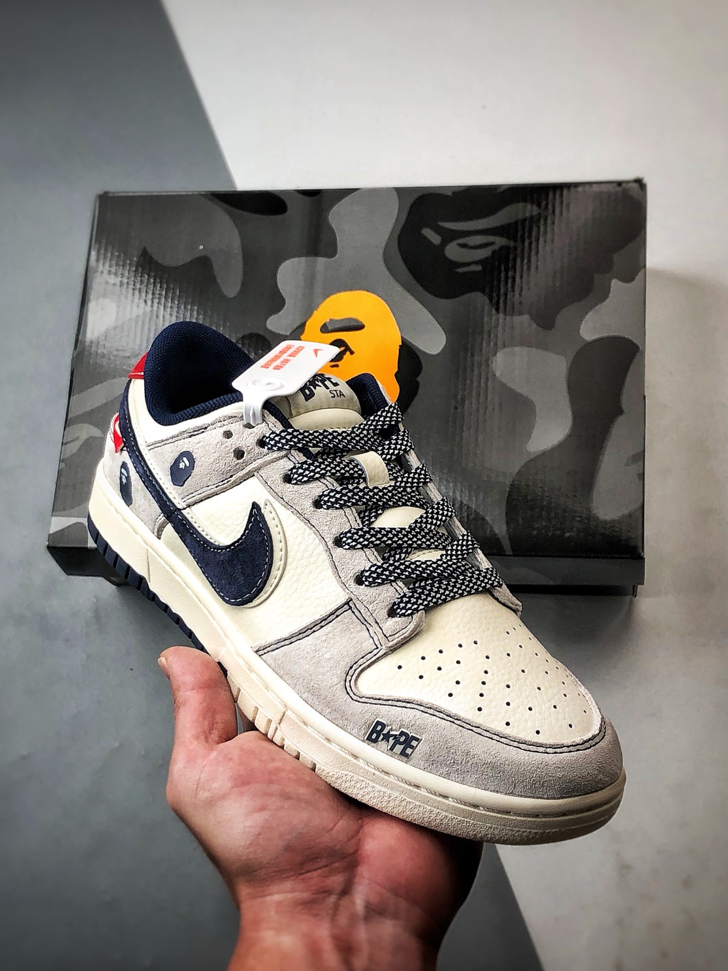 290 NK Dunk Low Retro ”DIY高端定制” Bape米灰蓝 低帮休闲运动板鞋   SJ2558-018
