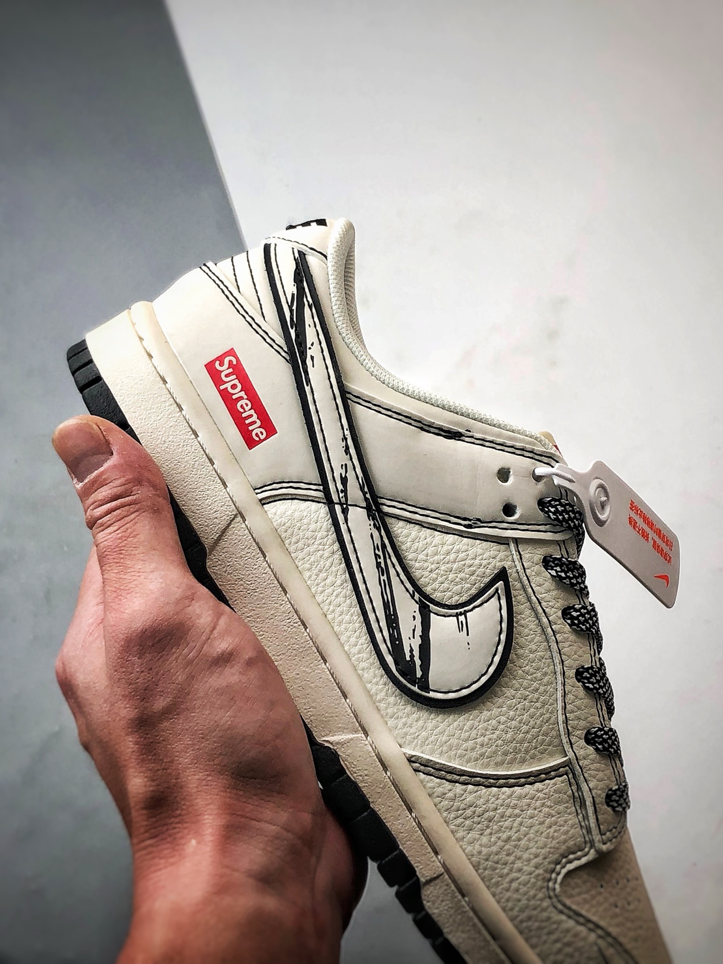 290 NK Dunk Low Retro ”DIY高端定制” Sup米白黑反光 低帮休闲运动板鞋   JJ2508-560