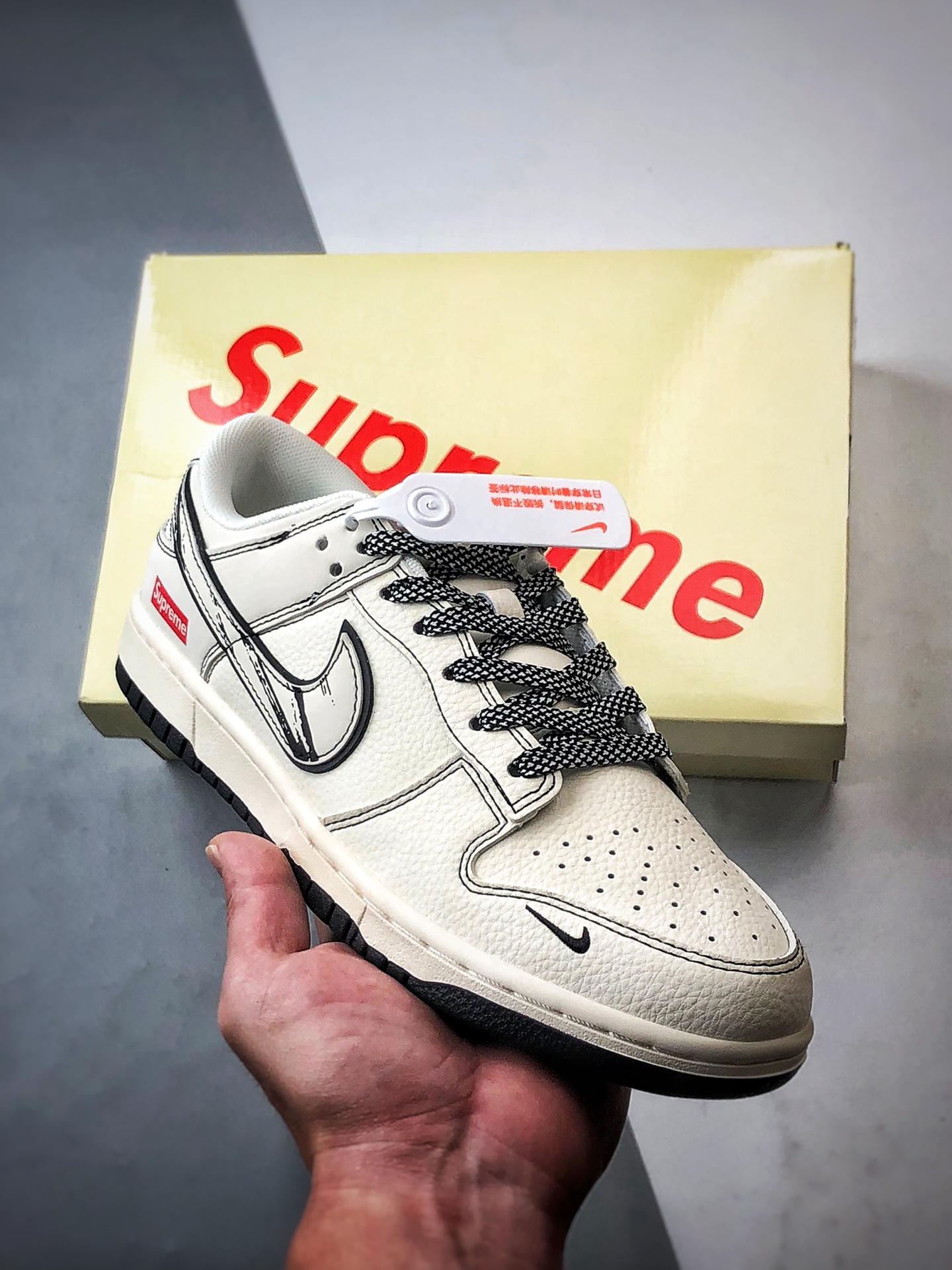 290 NK Dunk Low Retro ”DIY高端定制” Sup米白黑反光 低帮休闲运动板鞋   JJ2508-560