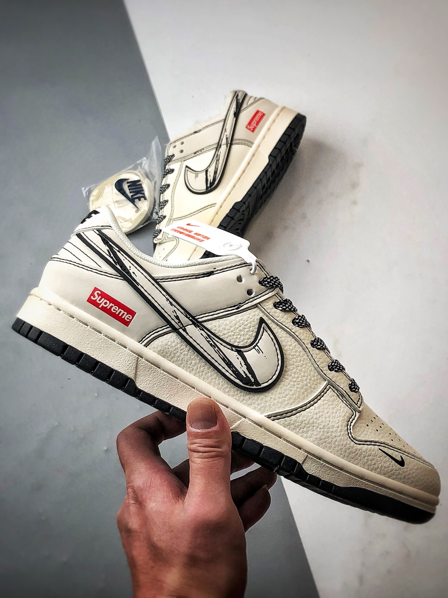 290 NK Dunk Low Retro ”DIY高端定制” Sup米白黑反光 低帮休闲运动板鞋   JJ2508-560