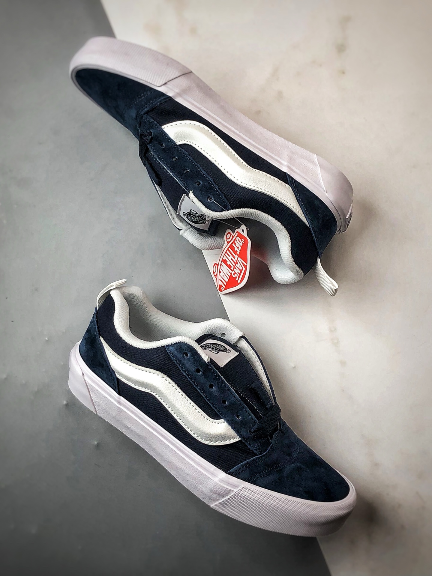 140 Vans Knu Skool 藏蓝 万斯官方 低帮复古休闲硫化面包鞋