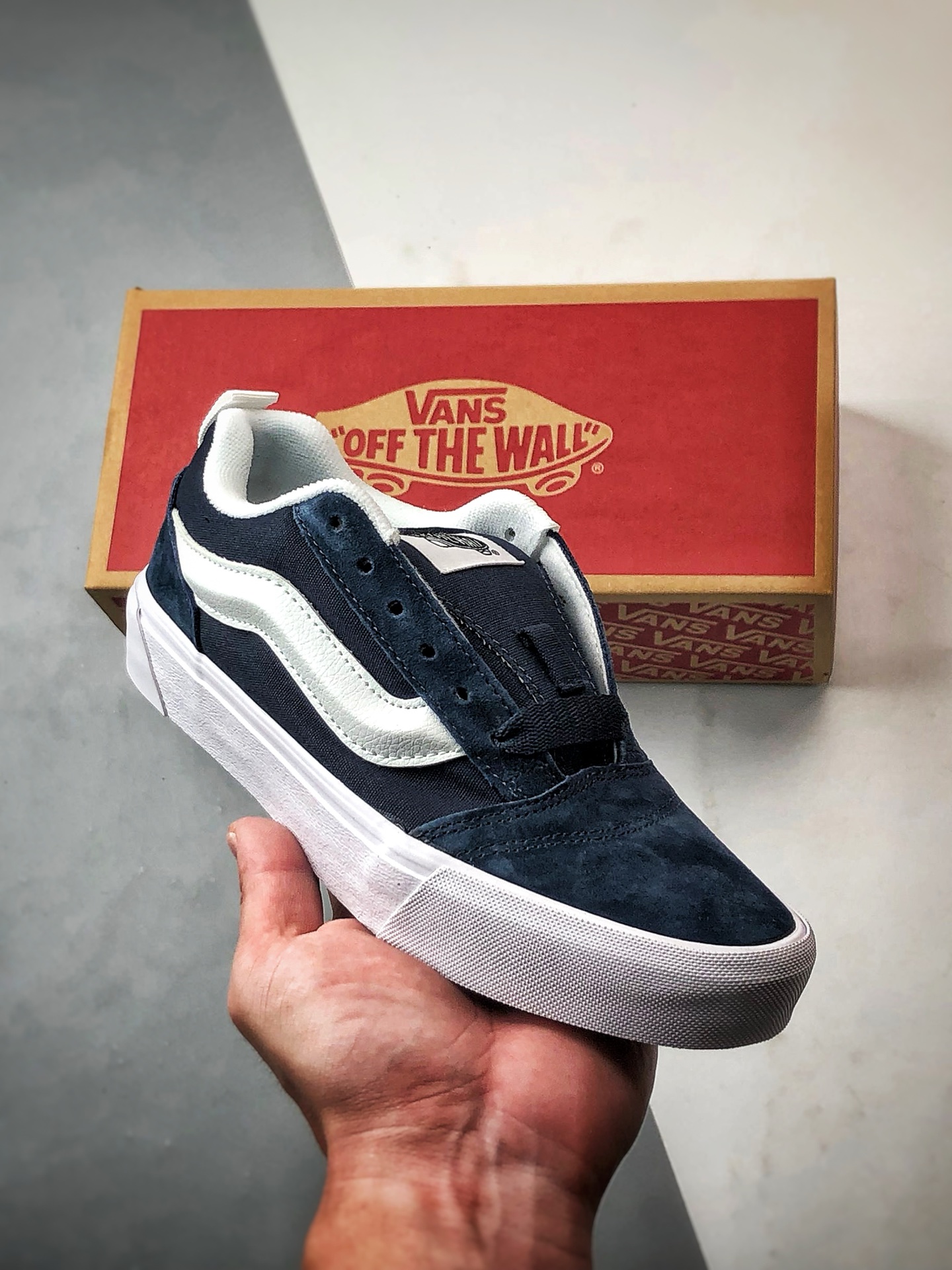 140 Vans Knu Skool 藏蓝 万斯官方 低帮复古休闲硫化面包鞋